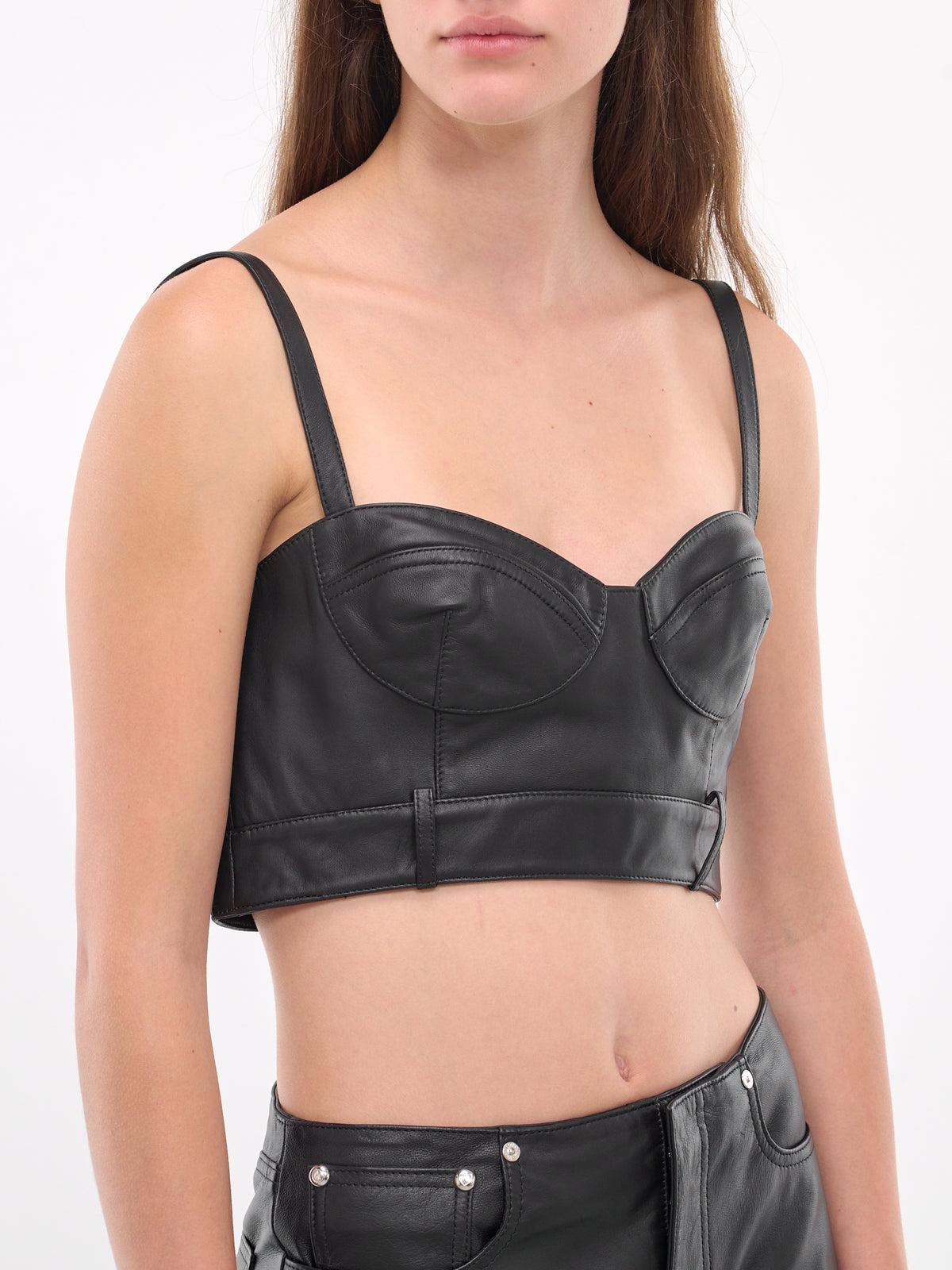 Faux Leather Crop Top (J3707-8715-BLACK)