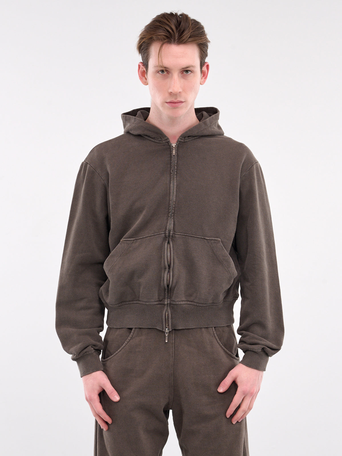 Shabby Full Zip Hoodie (JER-101-02-BROWN)