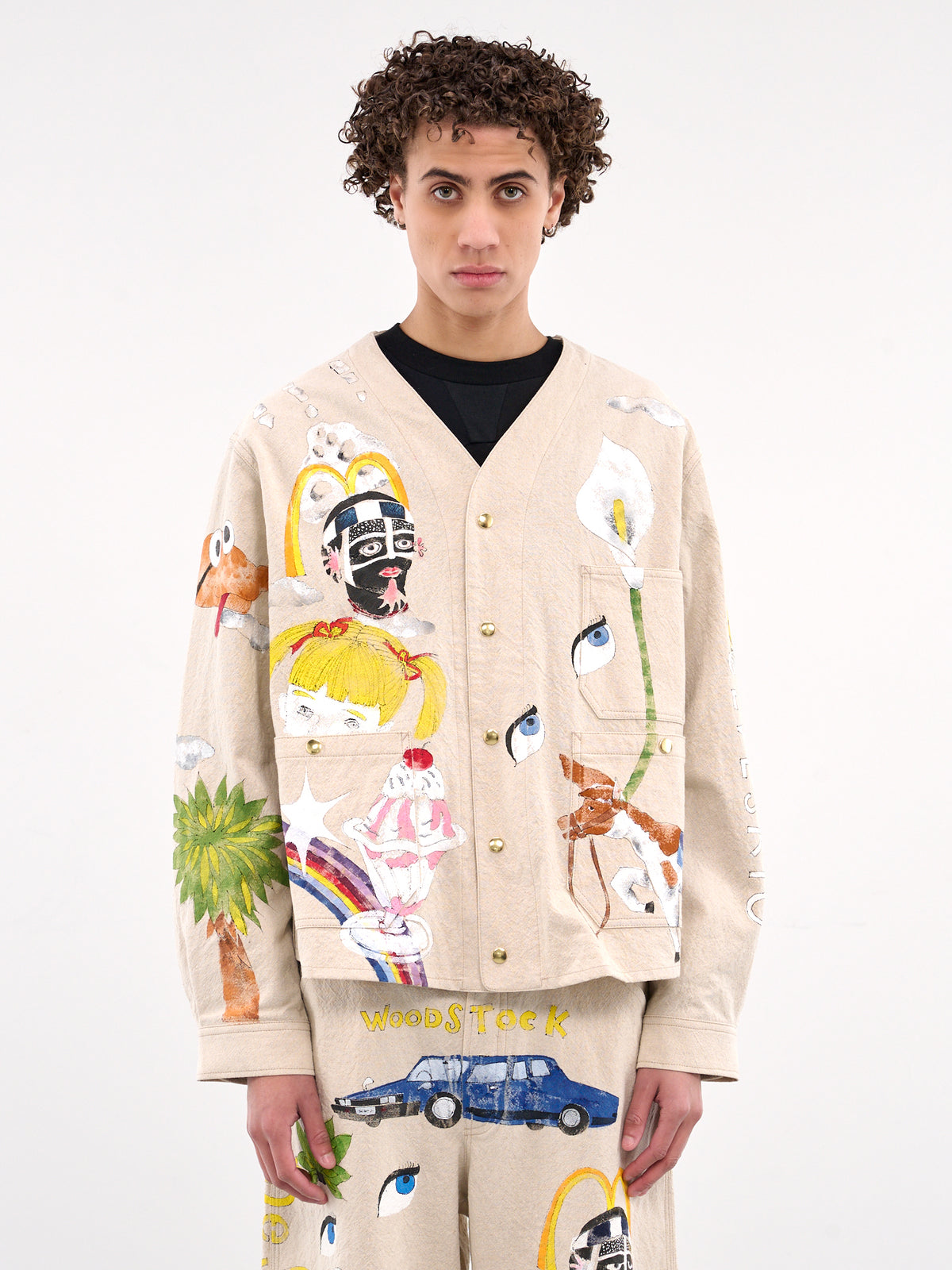 Hand-Painted Engineer Jacket (JK-SV-NGS-1005-BEIGE)