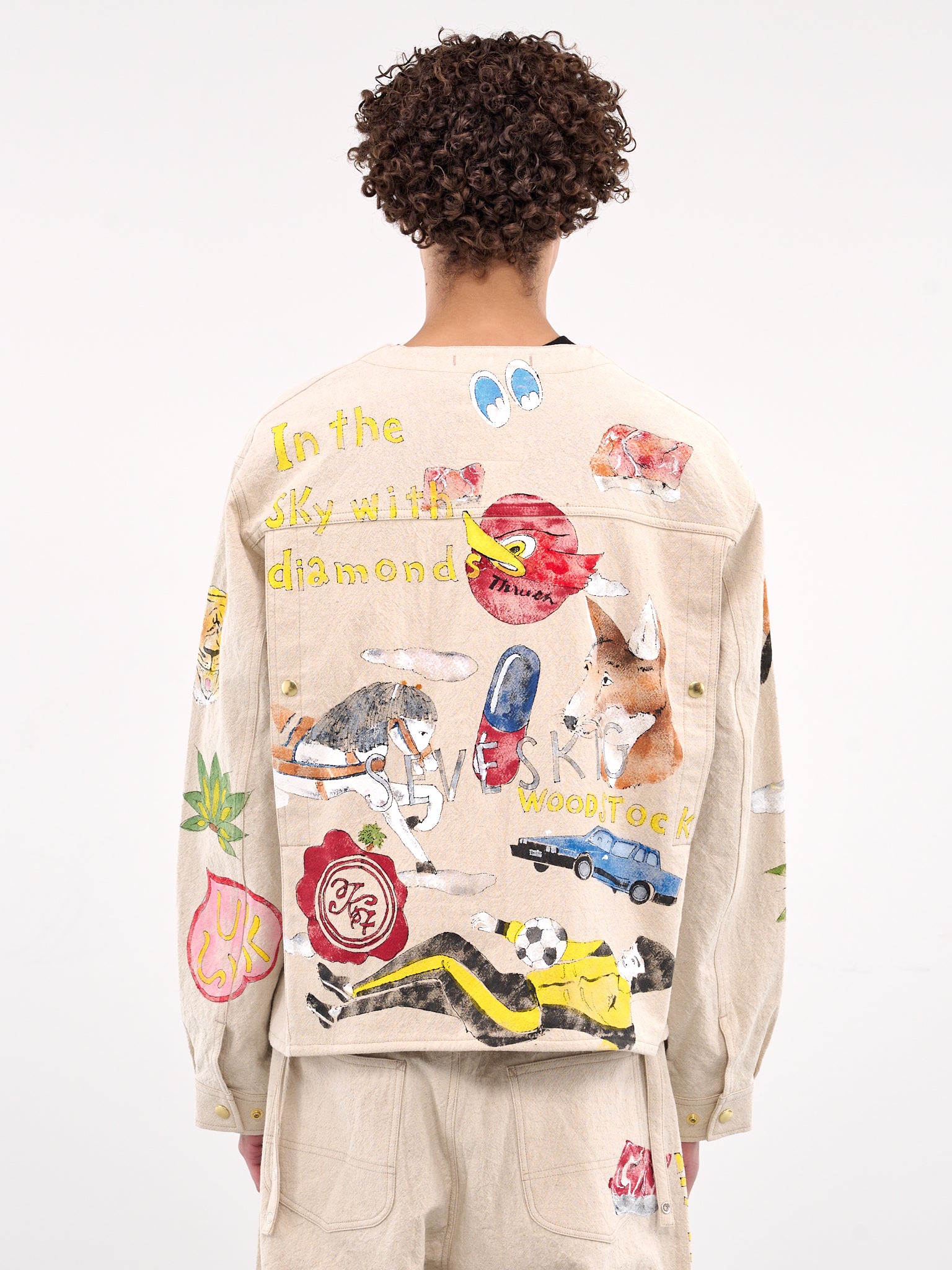 Hand-Painted Engineer Jacket (JK-SV-NGS-1005-BEIGE)