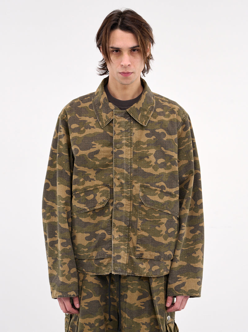 Camo Distressed Field Jacket (JK0-25-041-MIX)