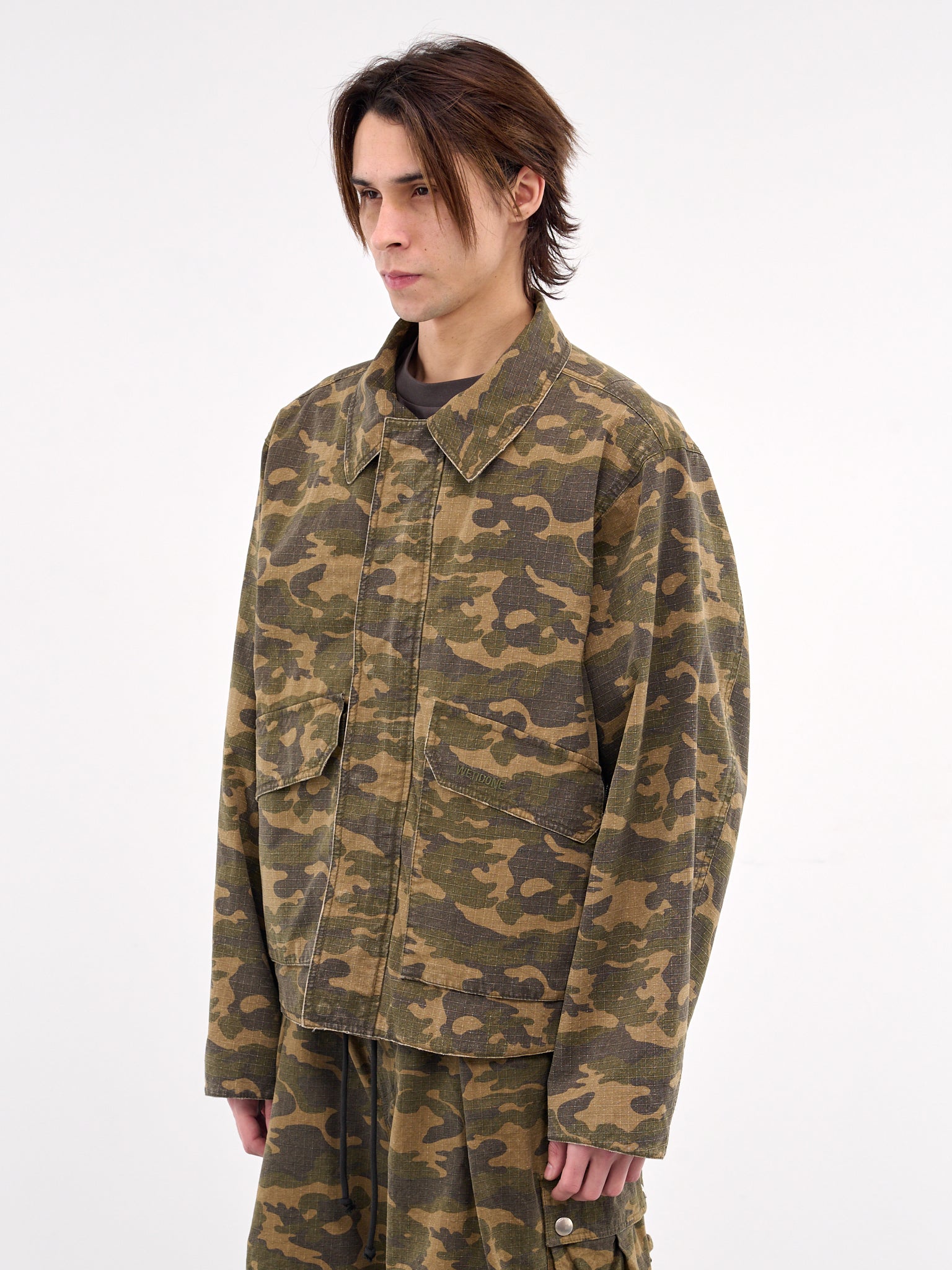 Camo Distressed Field Jacket (JK0-25-041-MIX)