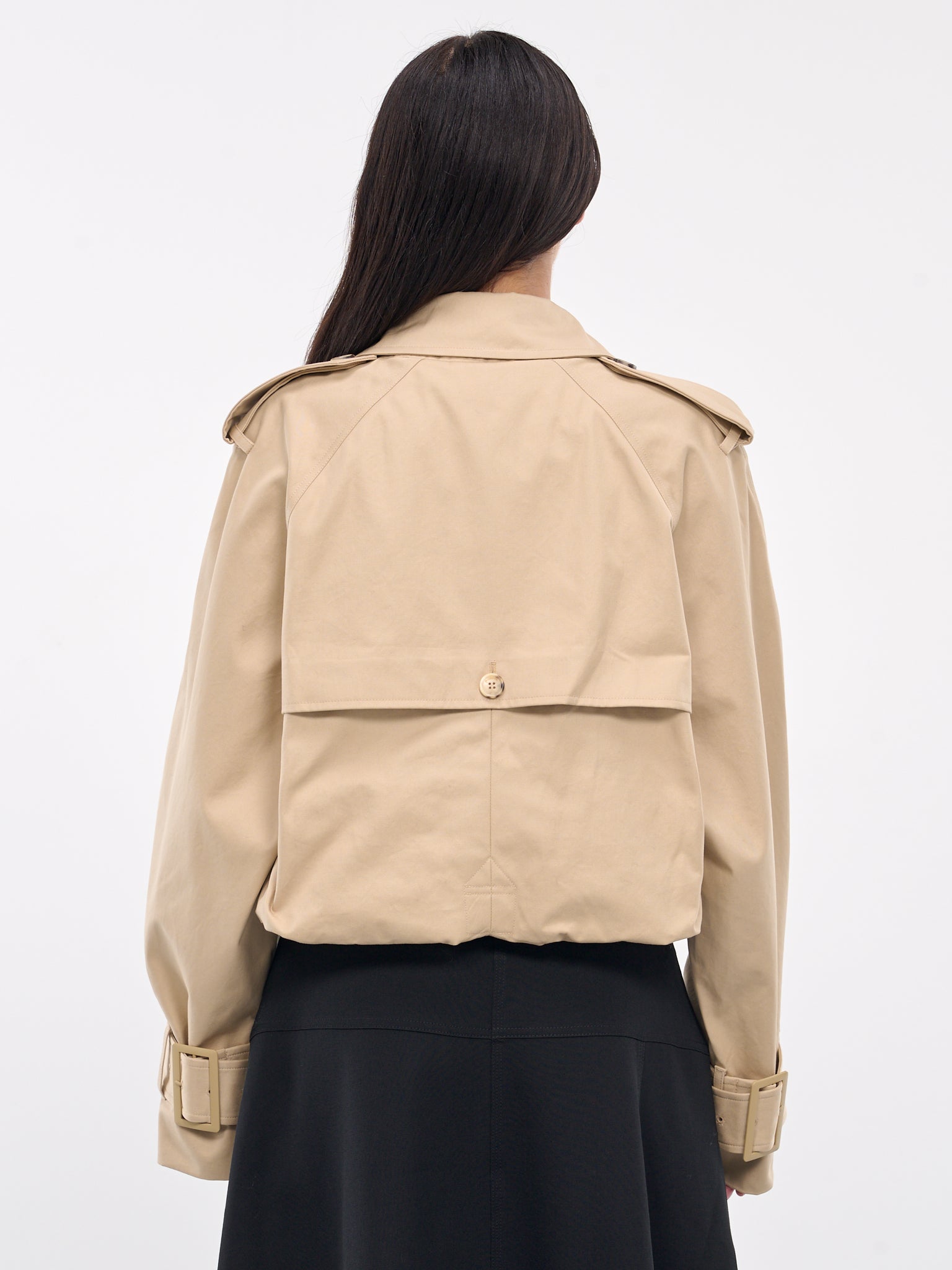 Cropped Trench Coat Jacket (JK0341-PG1651-LIGHT-BEIGE)