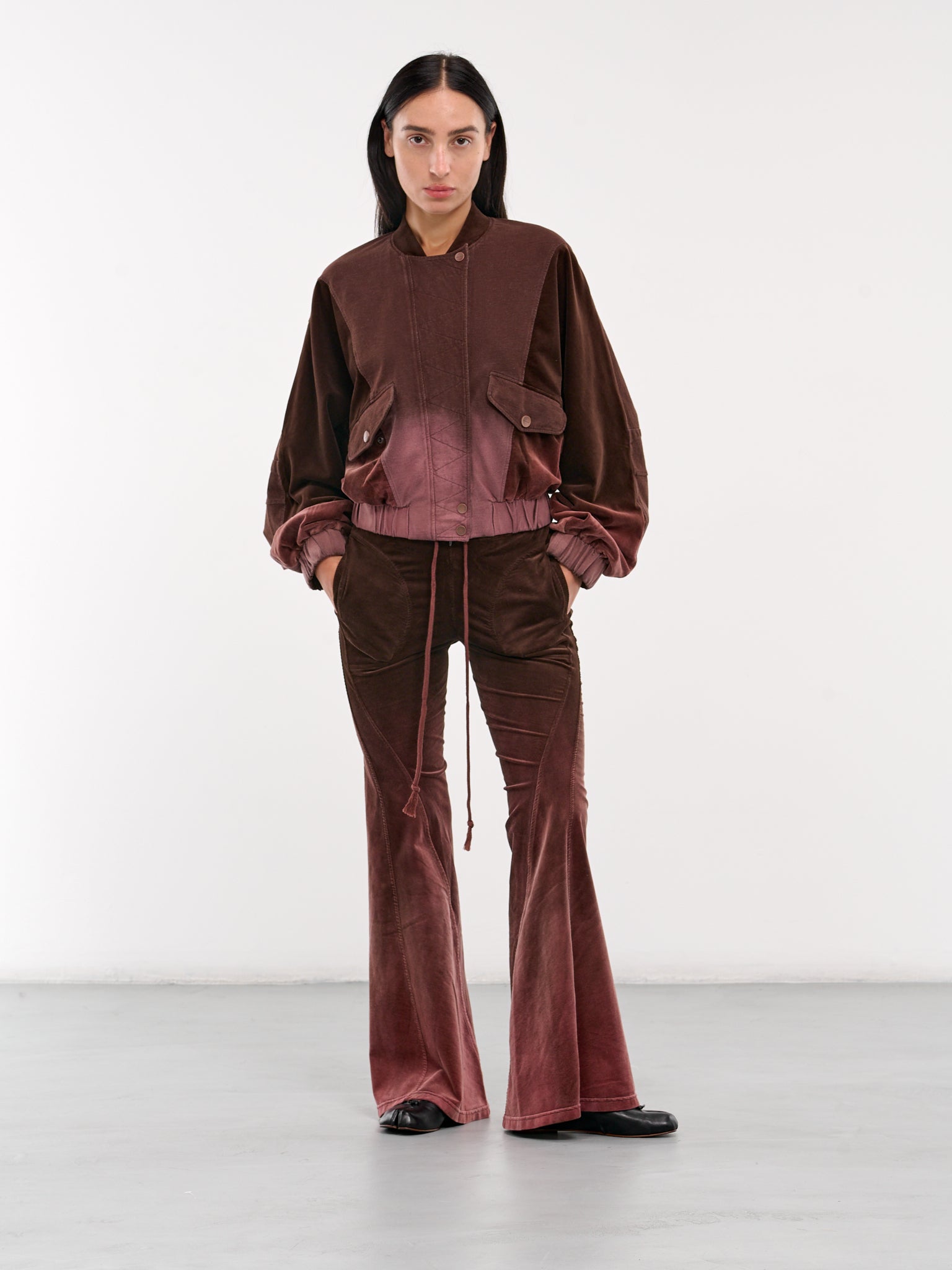 Flared Corduroy Trousers (PT06C1BR440-BROWN)