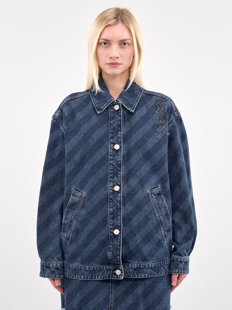 Diagonal Denim Jacket (JKJD0346S0-USCX36-BLUE)