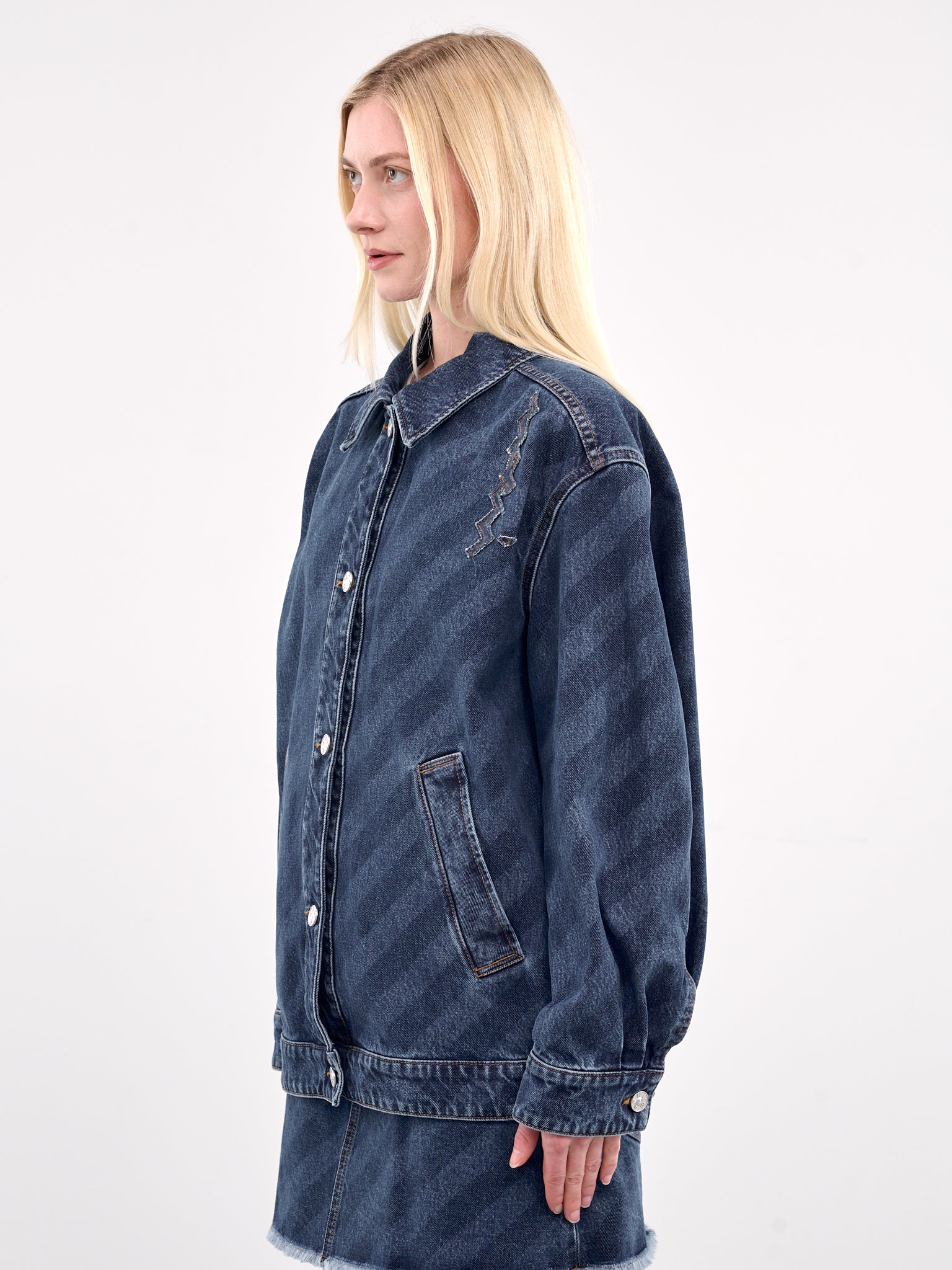 Diagonal Denim Jacket (JKJD0346S0-USCX36-BLUE)