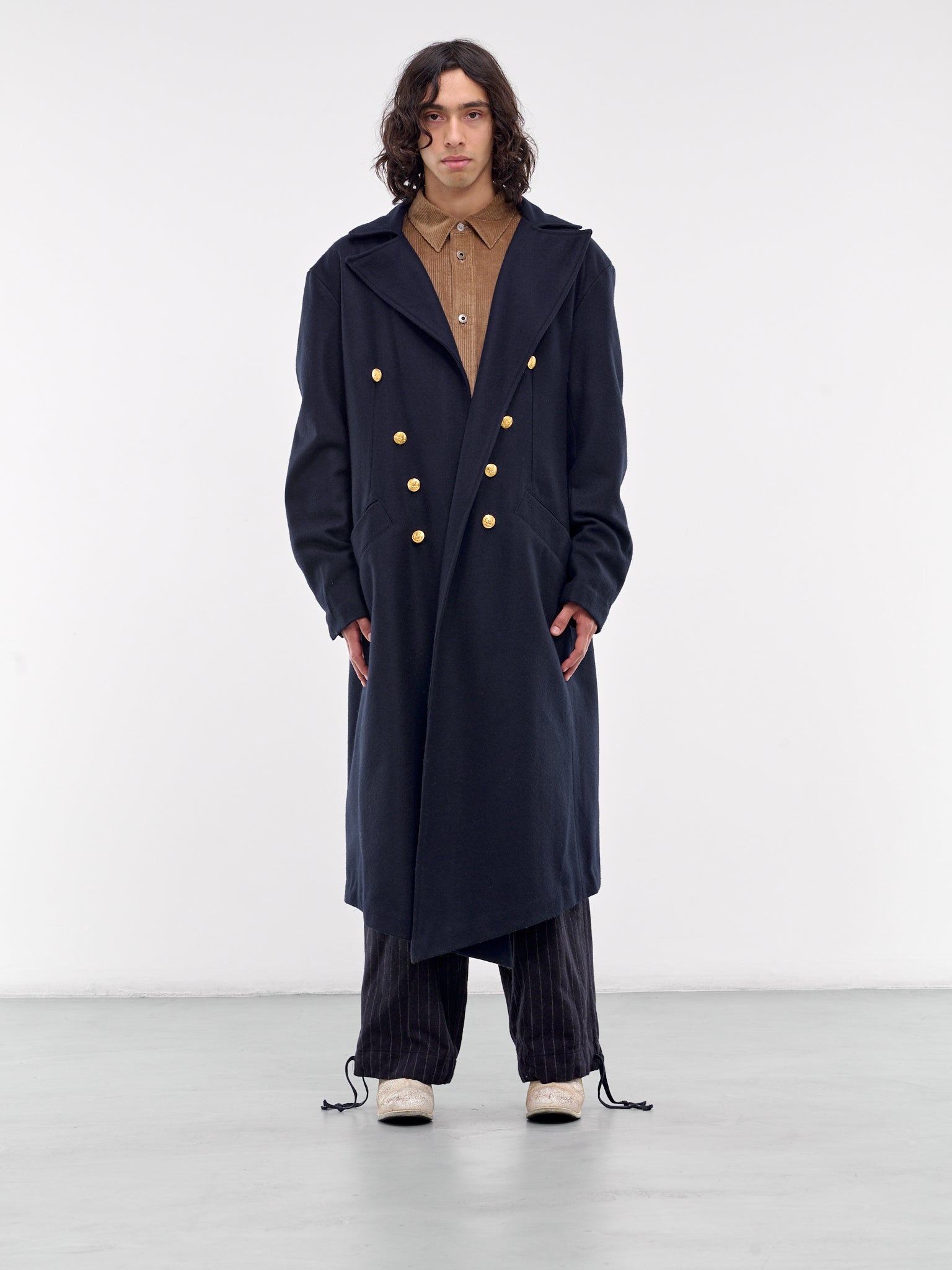 Button Spine Wool Coat (JM022-NAVY)