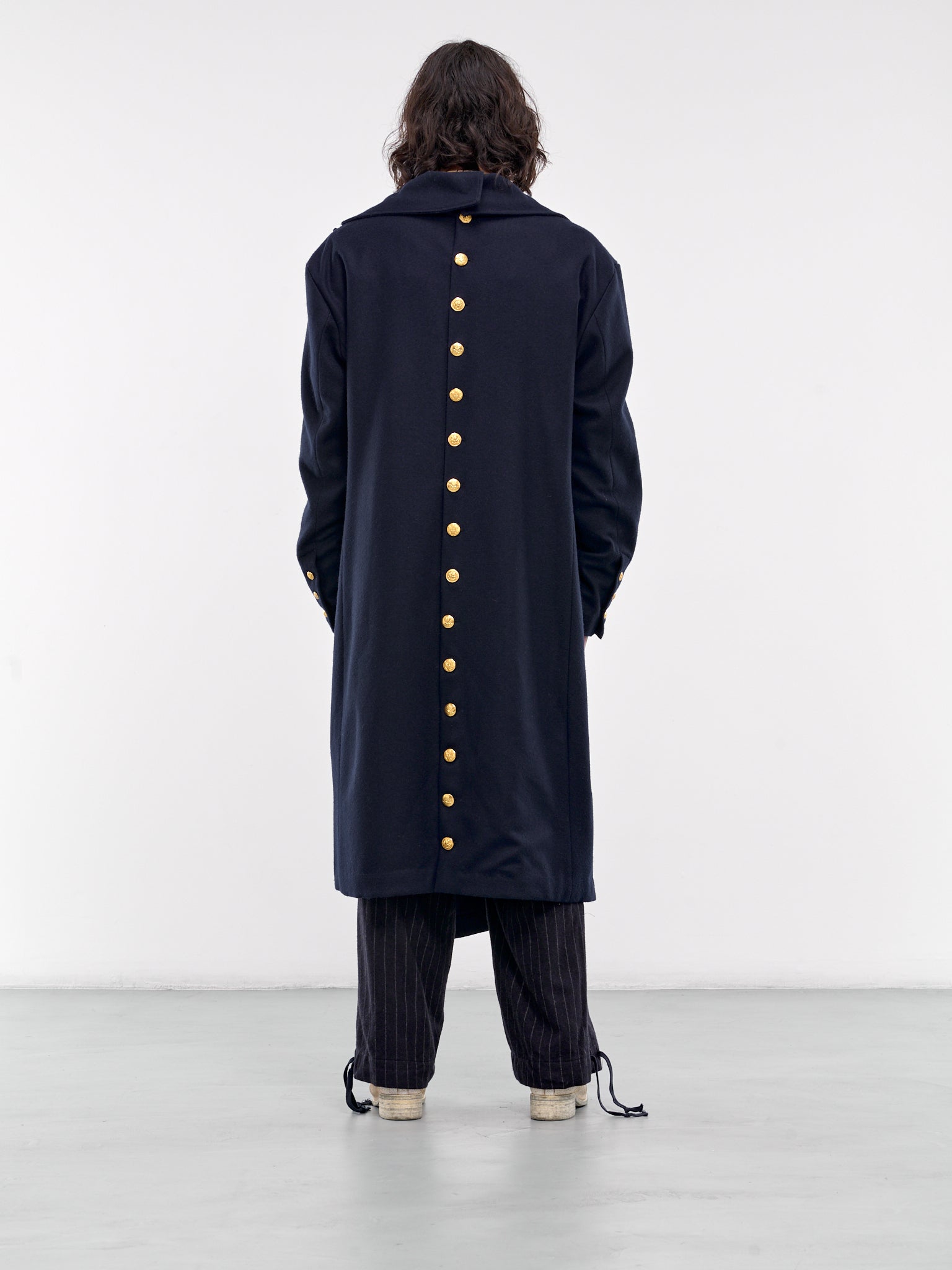 Button Spine Wool Coat (JM022-NAVY)