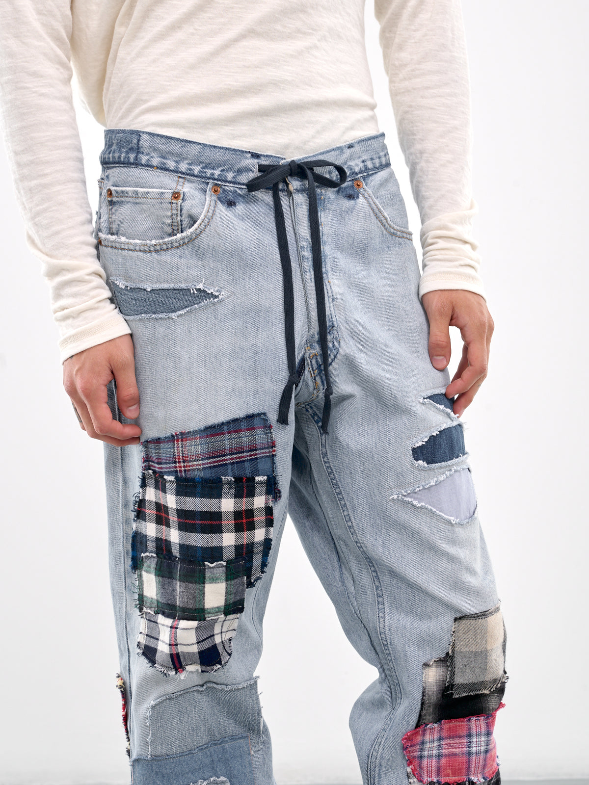 Patchwork Denim Jeans (JM206-DENIM-BLUE)