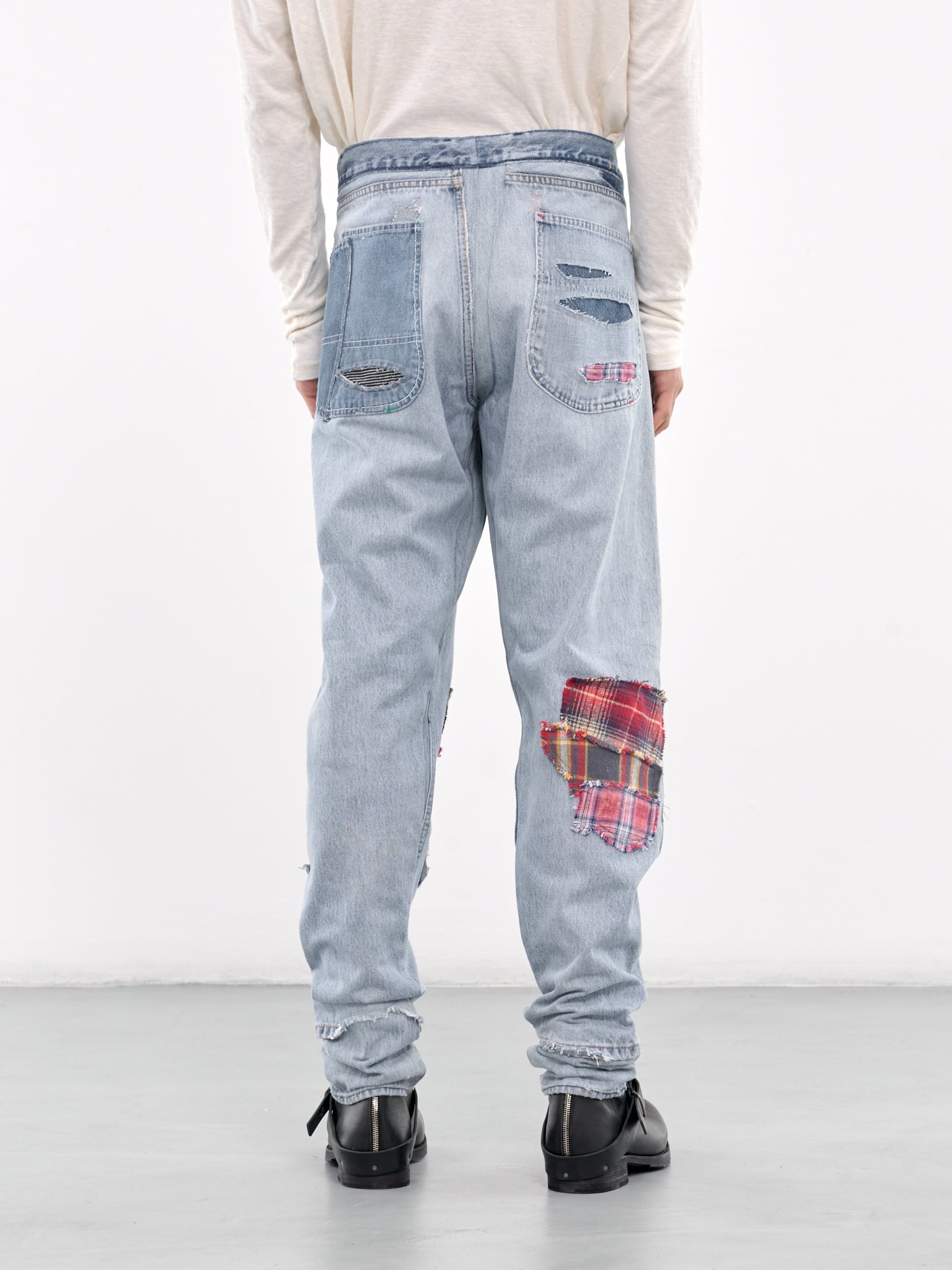 Patchwork Denim Jeans (JM206-DENIM-BLUE)