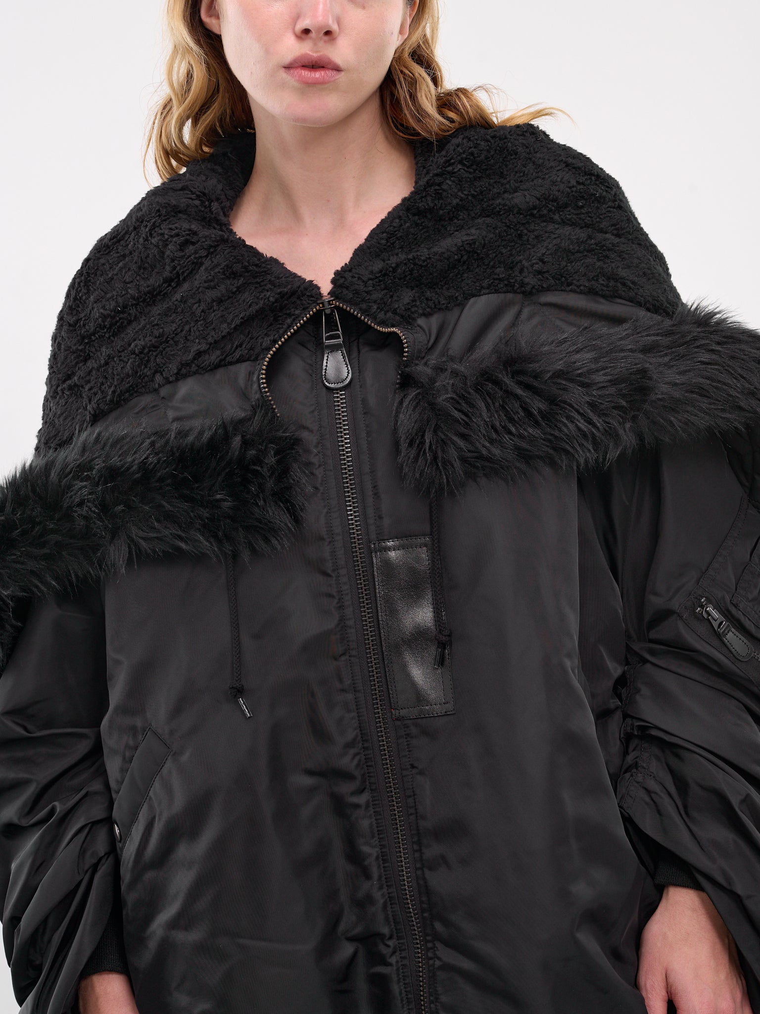 Fold Down Collar Puffer Jacket (JN-J009-051-BLACK)