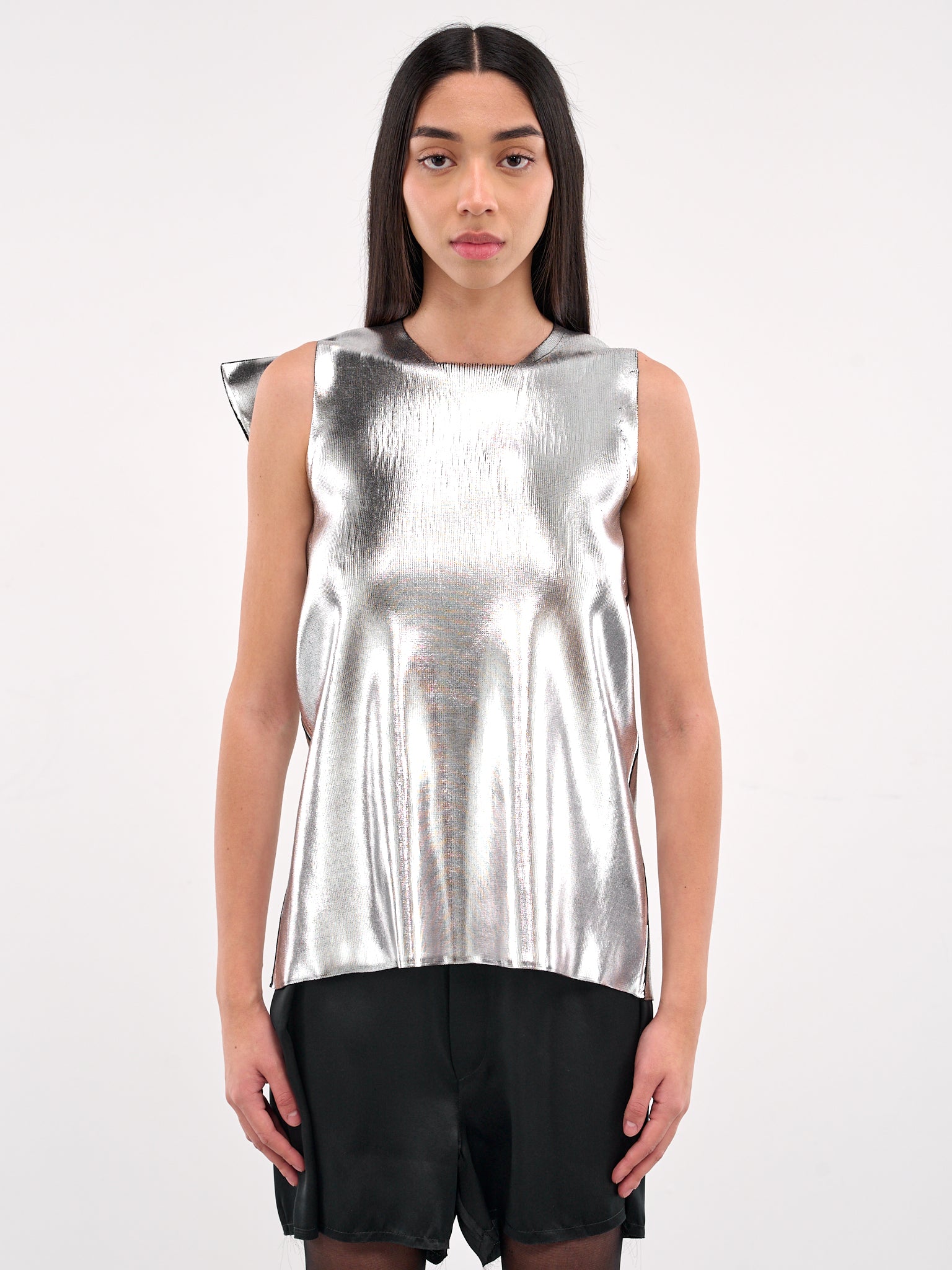 Reflective Sleeveless Blouse (JO-N008-S25-BLACK)