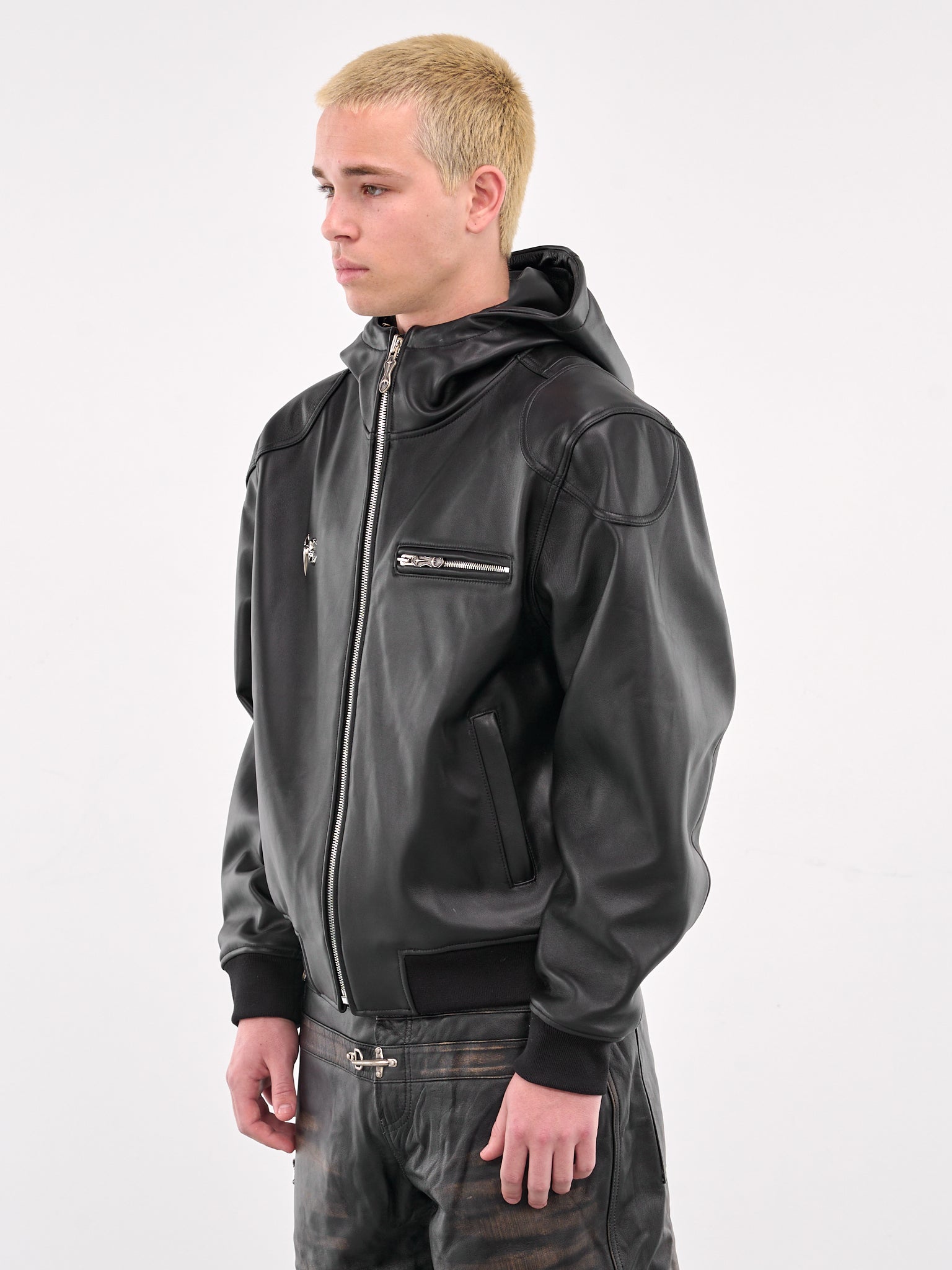 Slim Rock Leather Jacket (JP0201-BLACK)