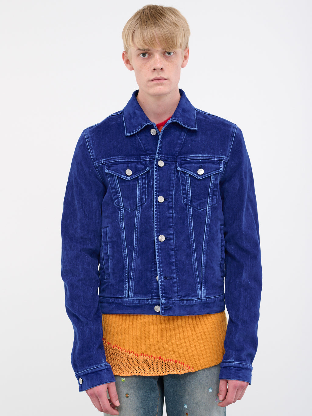 Marni H.Lorenzo Flocked Denim Trucker Jacket