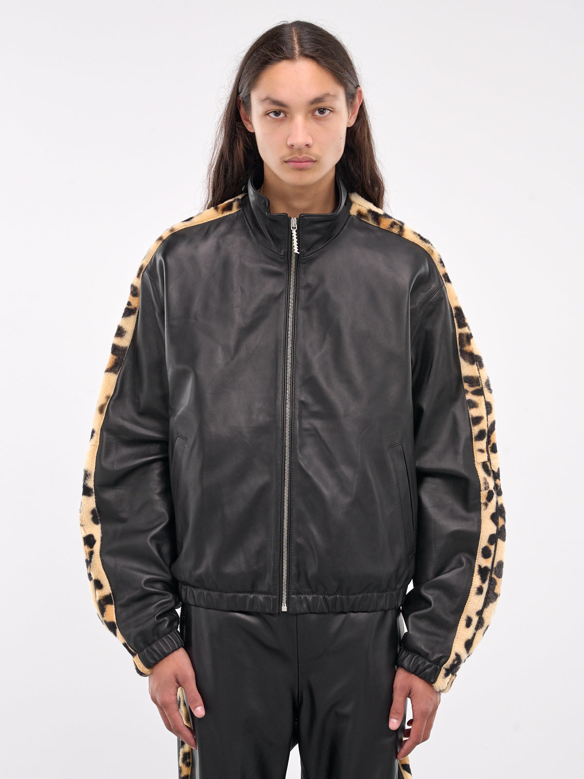 Relaxed Leather Bomber Jacket (JUMY0026Q5-ULA736-BLACK)