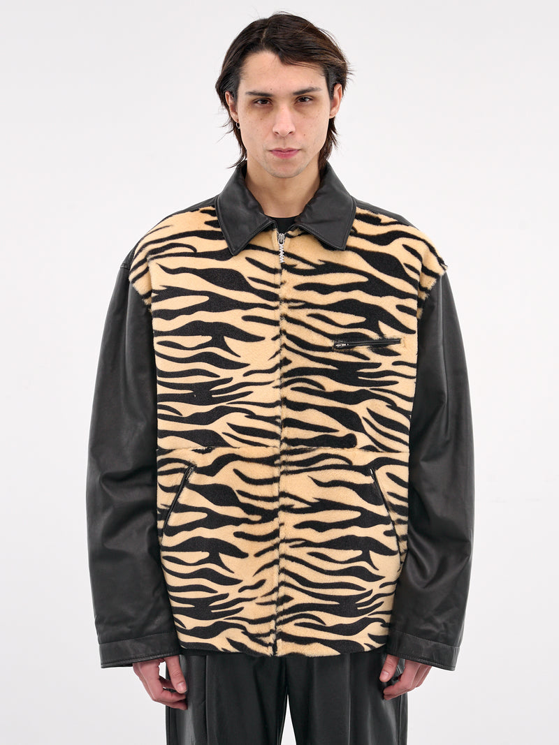 Tiger Print Shearling Jacket (JUMY0079QW-ULM122-MULTI)