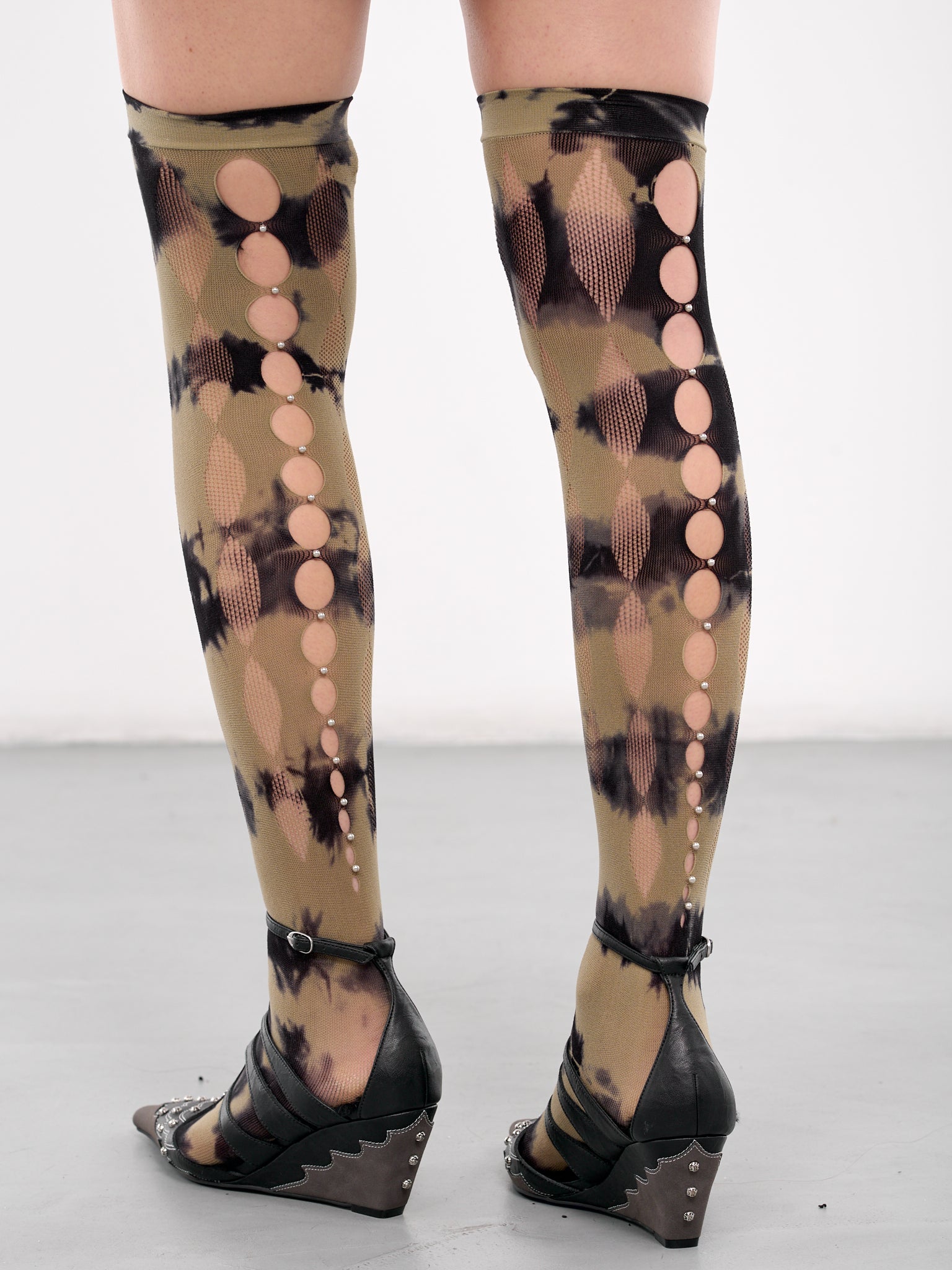 Tie-Dye Thigh-High Socks (JW03S-SAGE-ONYX)