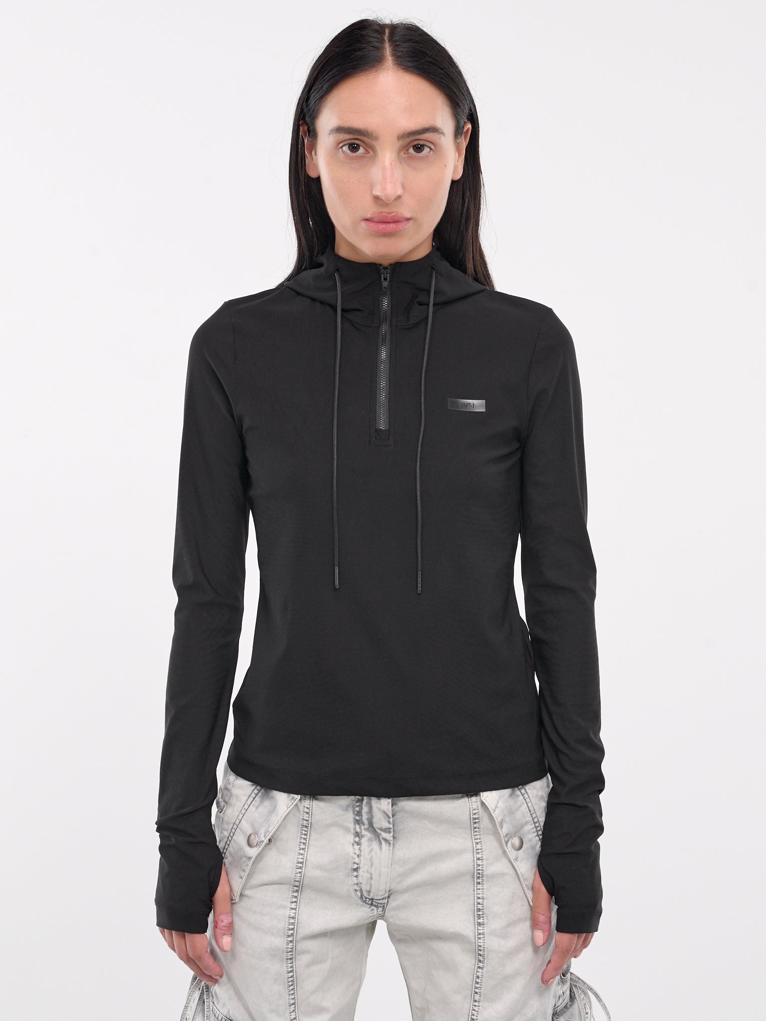 Cut-Out Quarter Zip Hoodie (JW4841W02-BLACK)