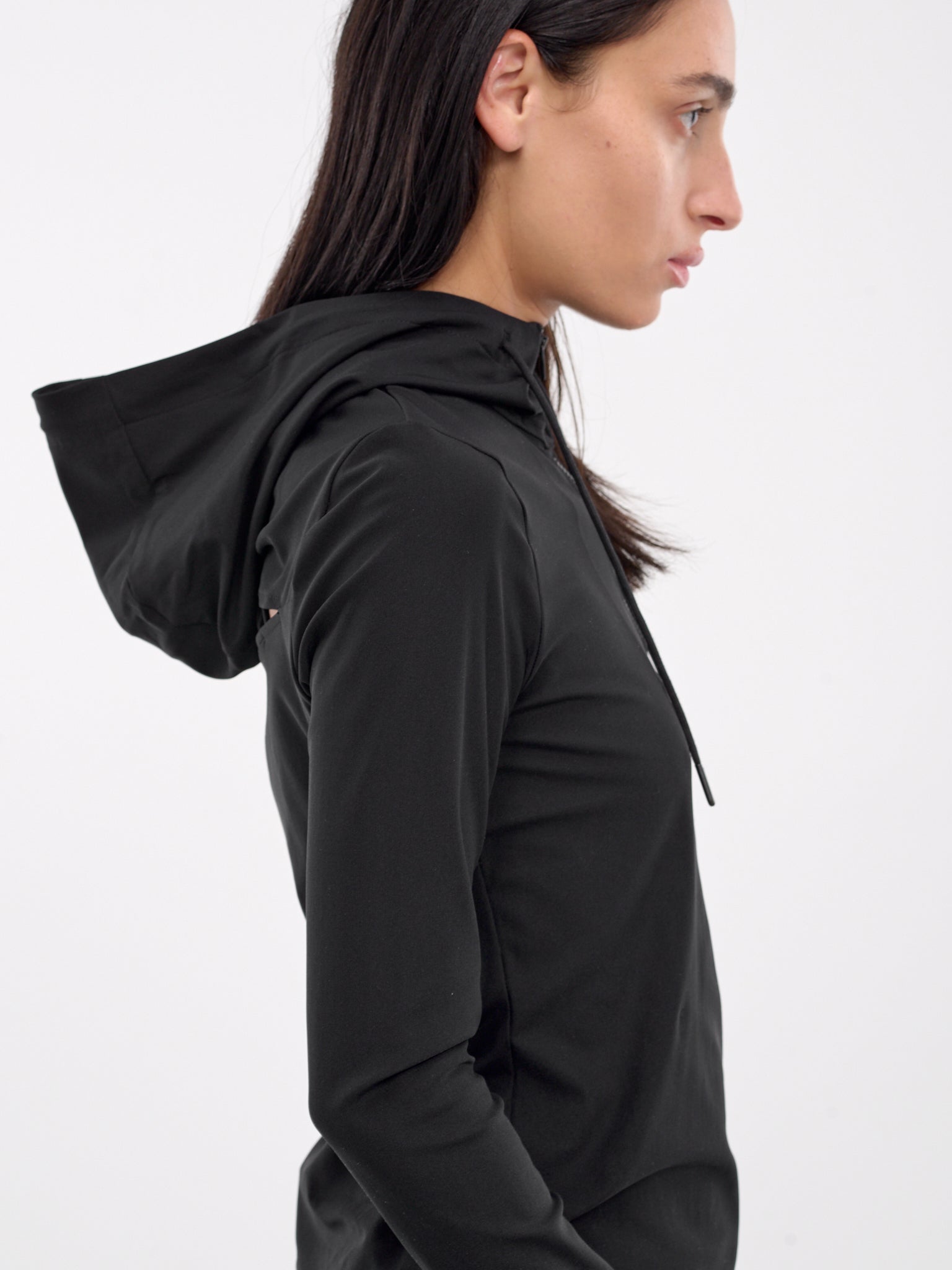 Cut-Out Quarter Zip Hoodie (JW4841W02-BLACK)