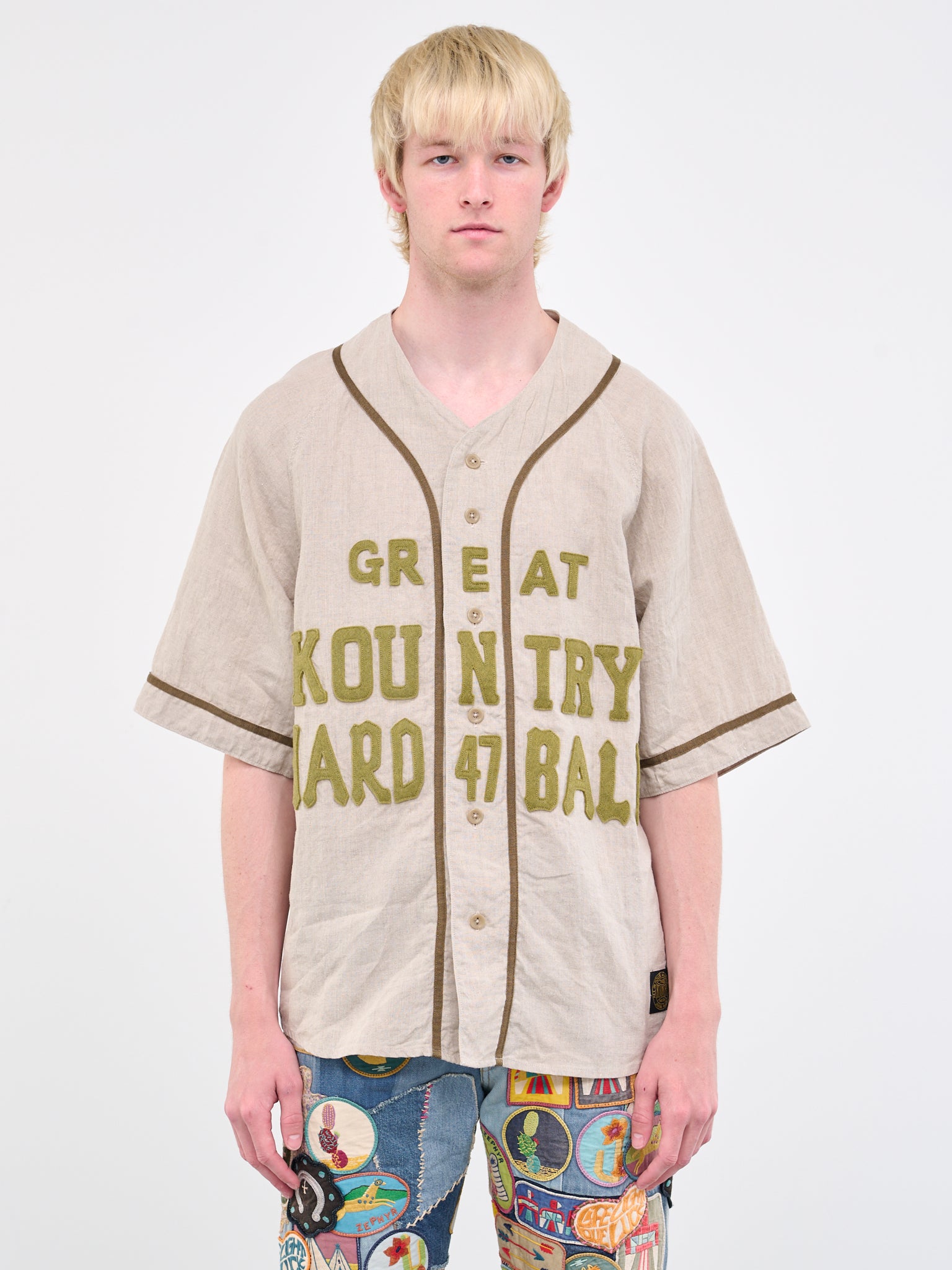 Great Kountry Baseball Shirt (K2303SS060-BEIGE)