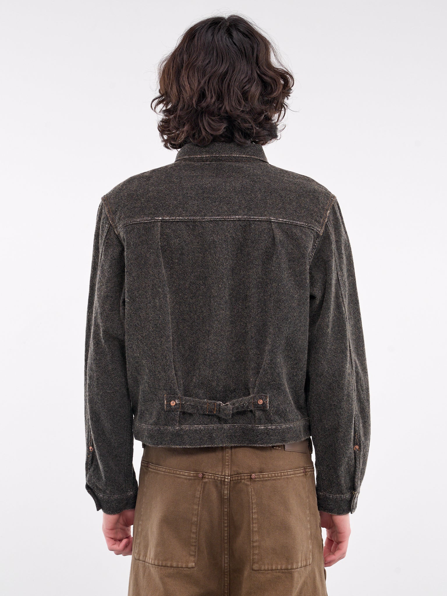 Cotton-Wool Trucker Jacket (K2409LJ011-FADE-CHARCOAL)