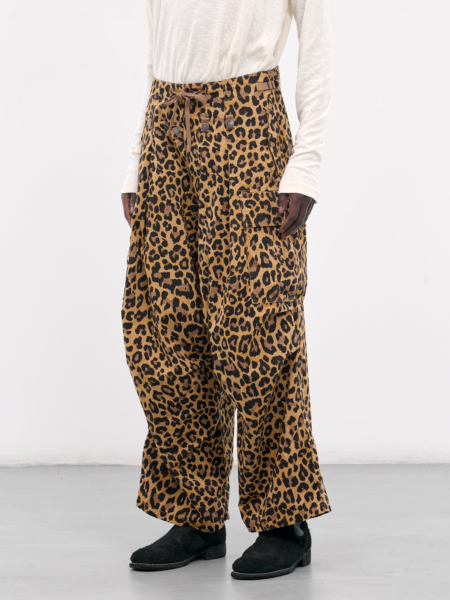 Leopard Cargo Trousers (K2409LP008-BROWN)