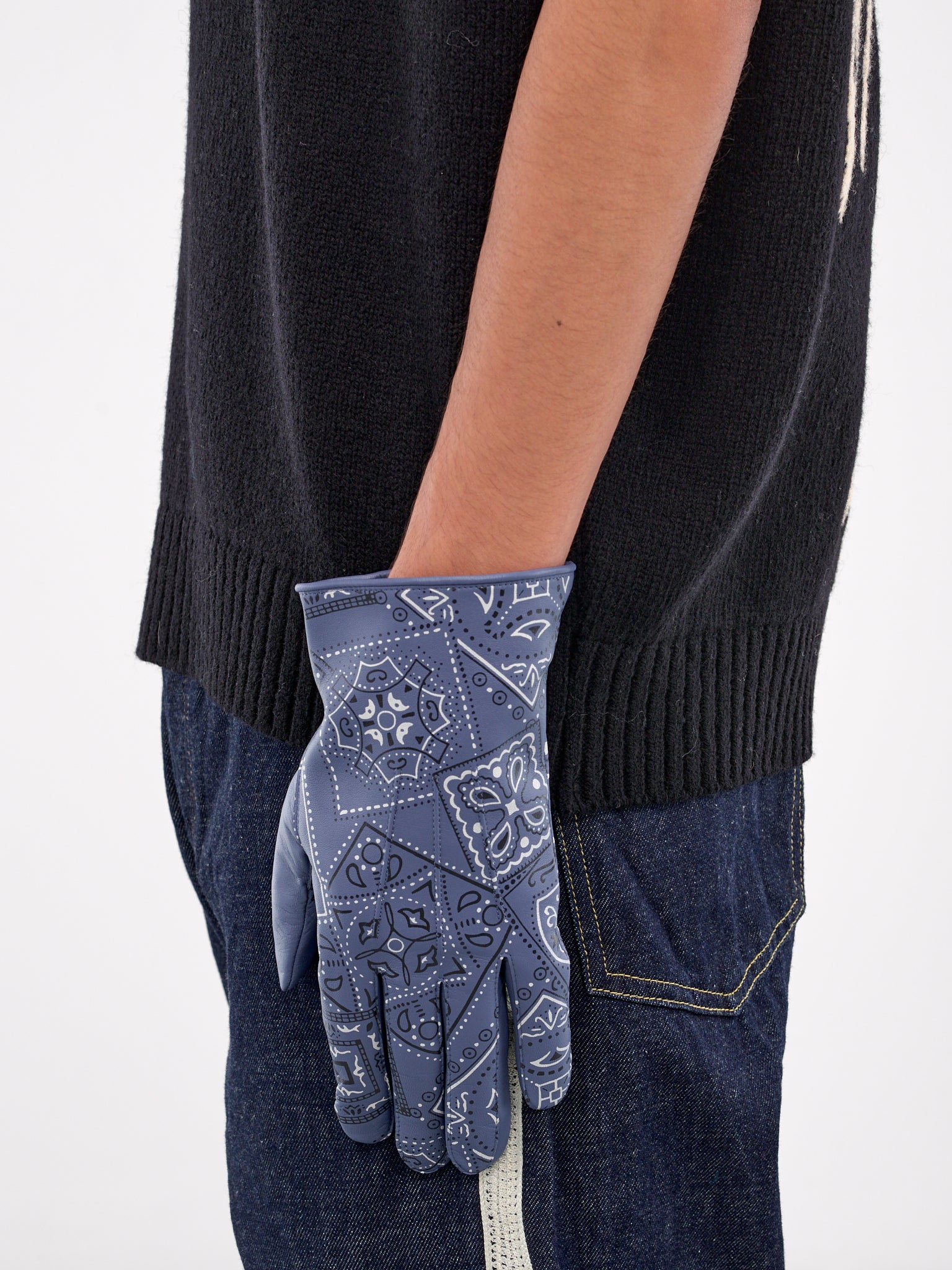 Cookie Leather Bandana Gloves (K2409XG506-BLUE)