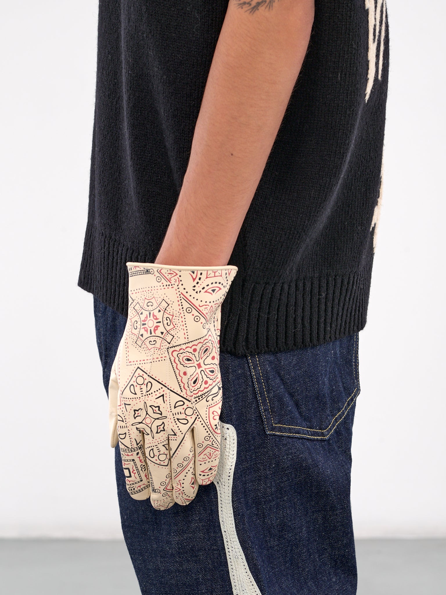 Cookie Leather Bandana Gloves (K2409XG506-ECRU)