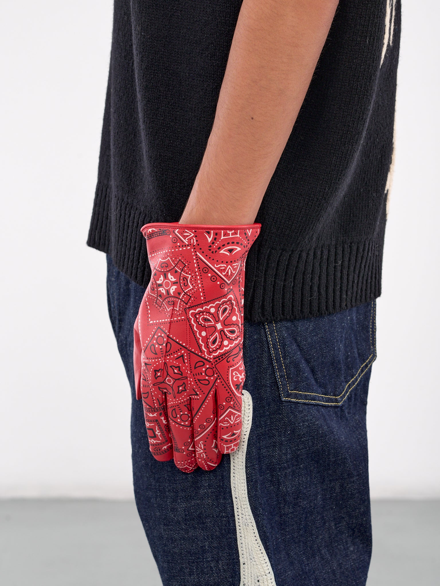 Cookie Leather Bandana Gloves (K2409XG506-RED)