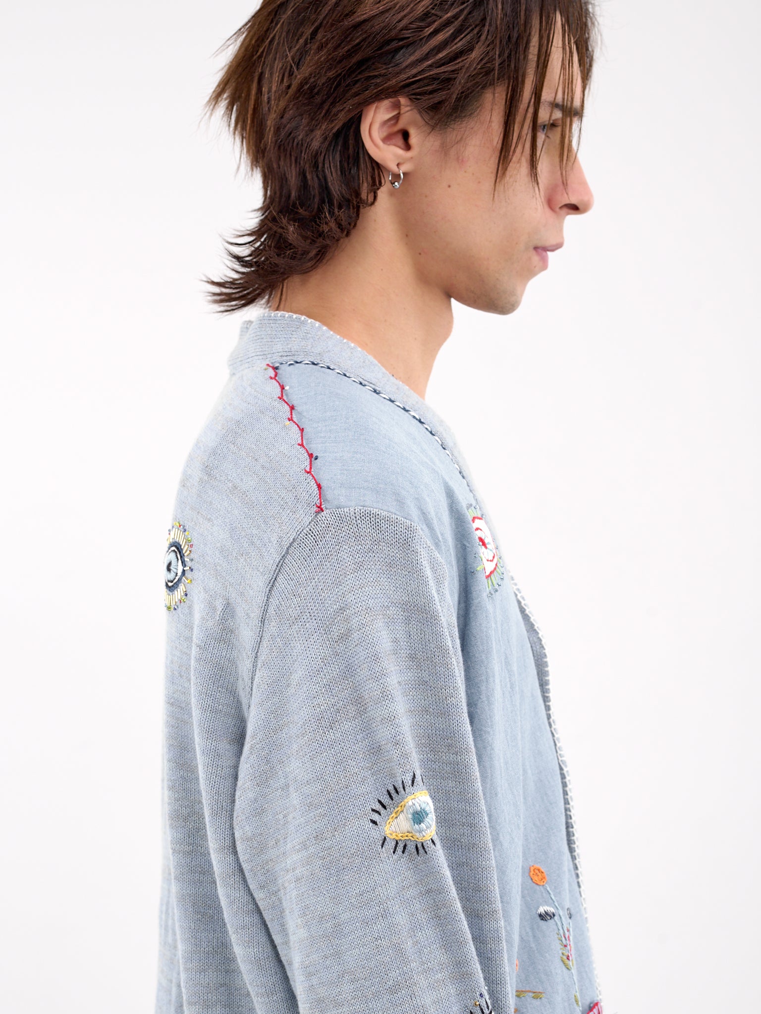 Speakeasy Embroidered Cardigan (K2410KN061-SAX-BLUE)