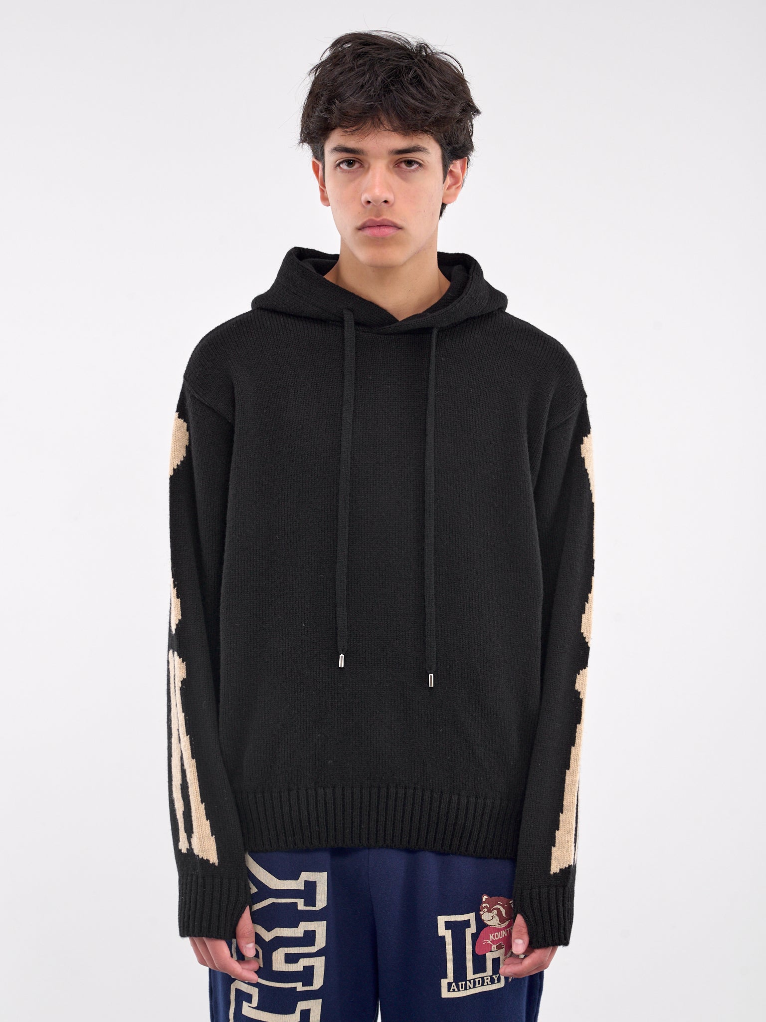 Bone Wool Hoodie (K2410KN079-BLACK)