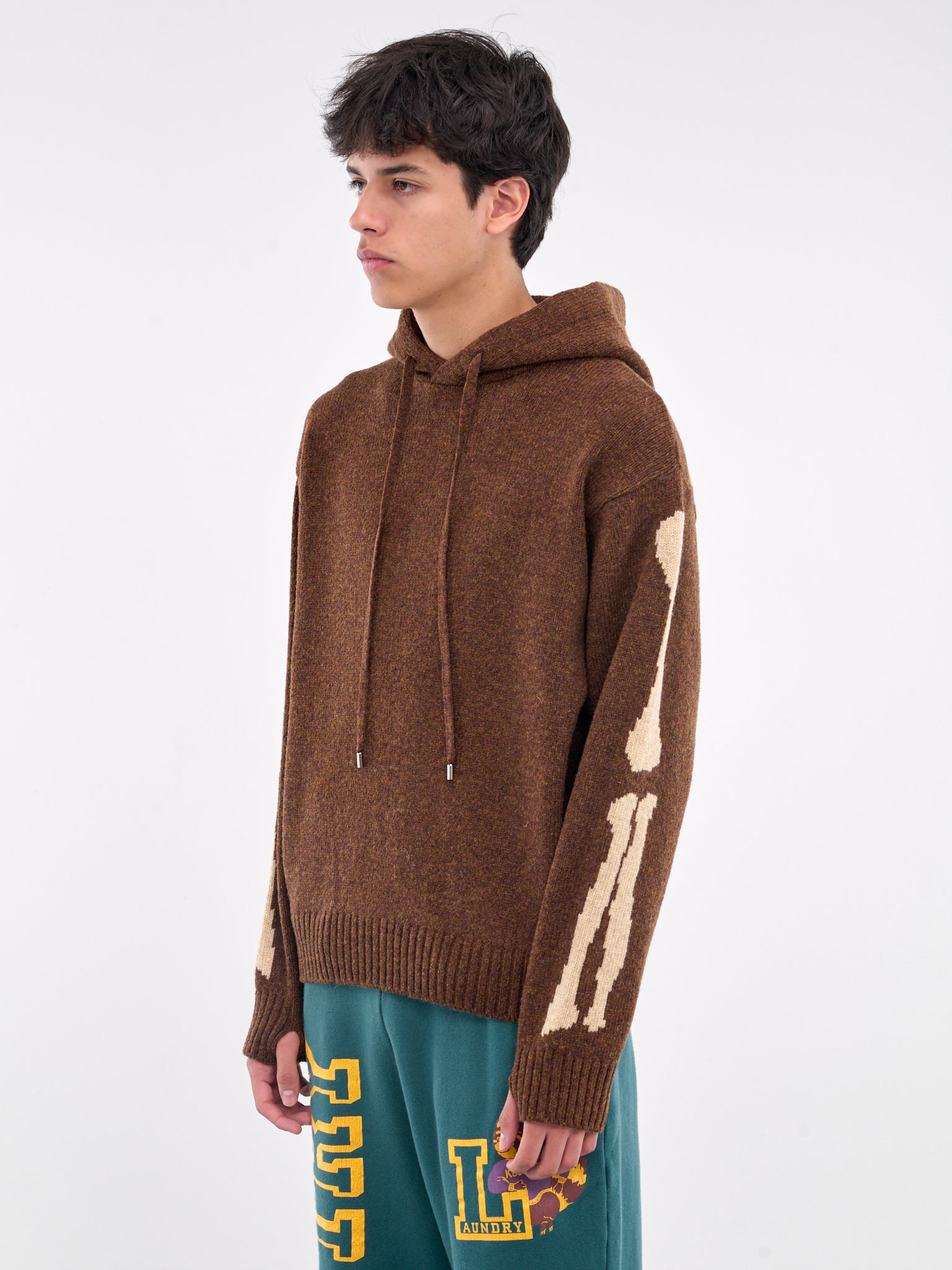 Bone Wool Hoodie (K2410KN079-BROWN)