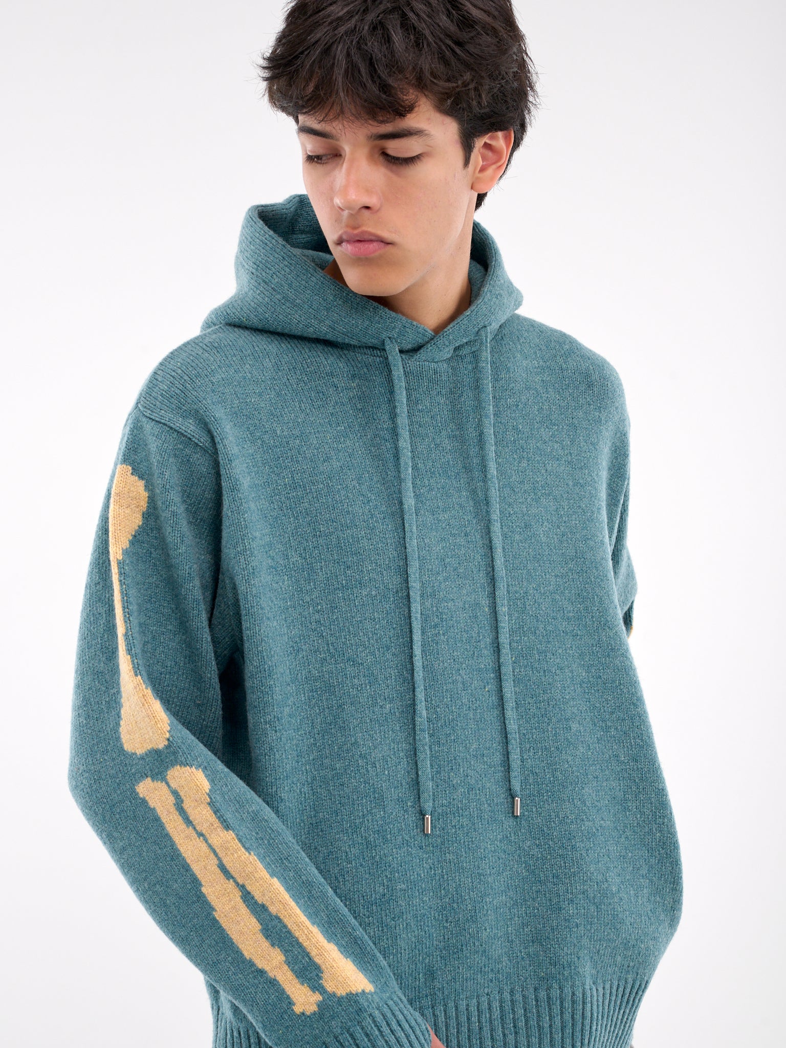 Bone Knit Hoodie (K2410KN079-SAX-BLUE)