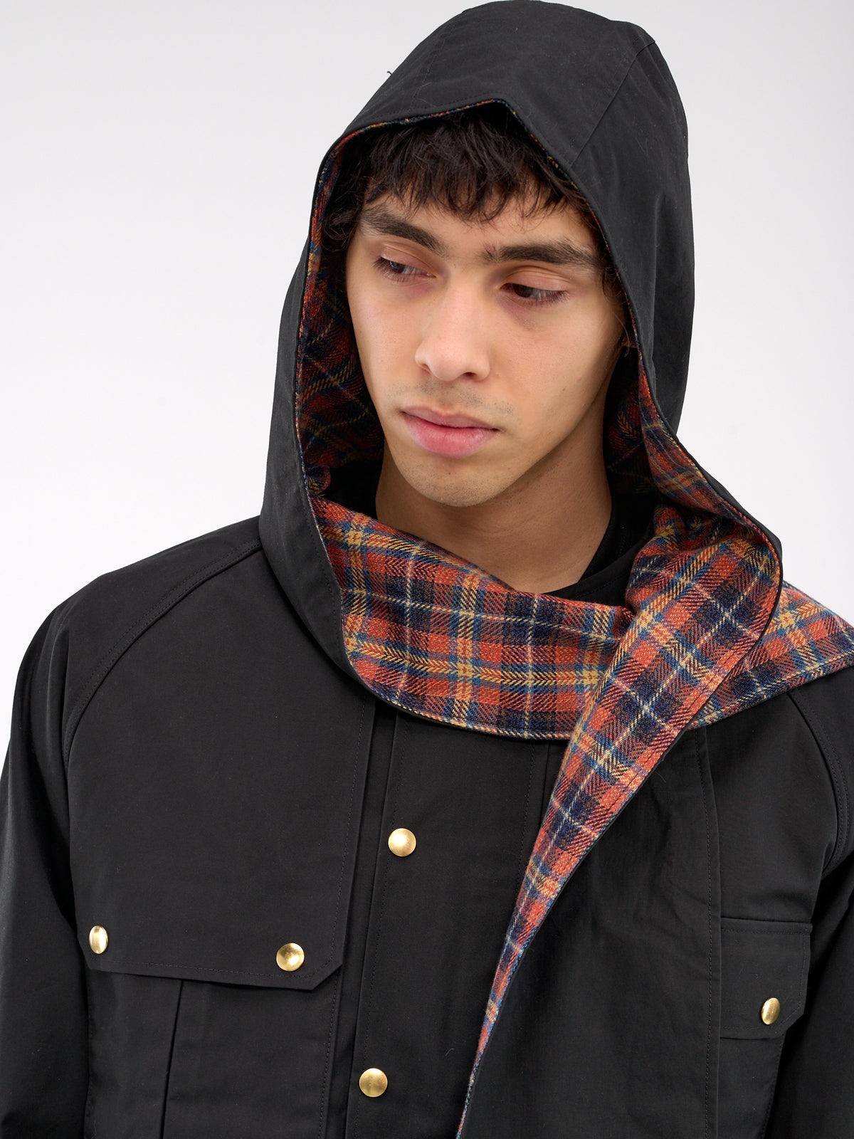 Oil Coated Rabbit Gale Parka (K2410LJ085-BLACK)