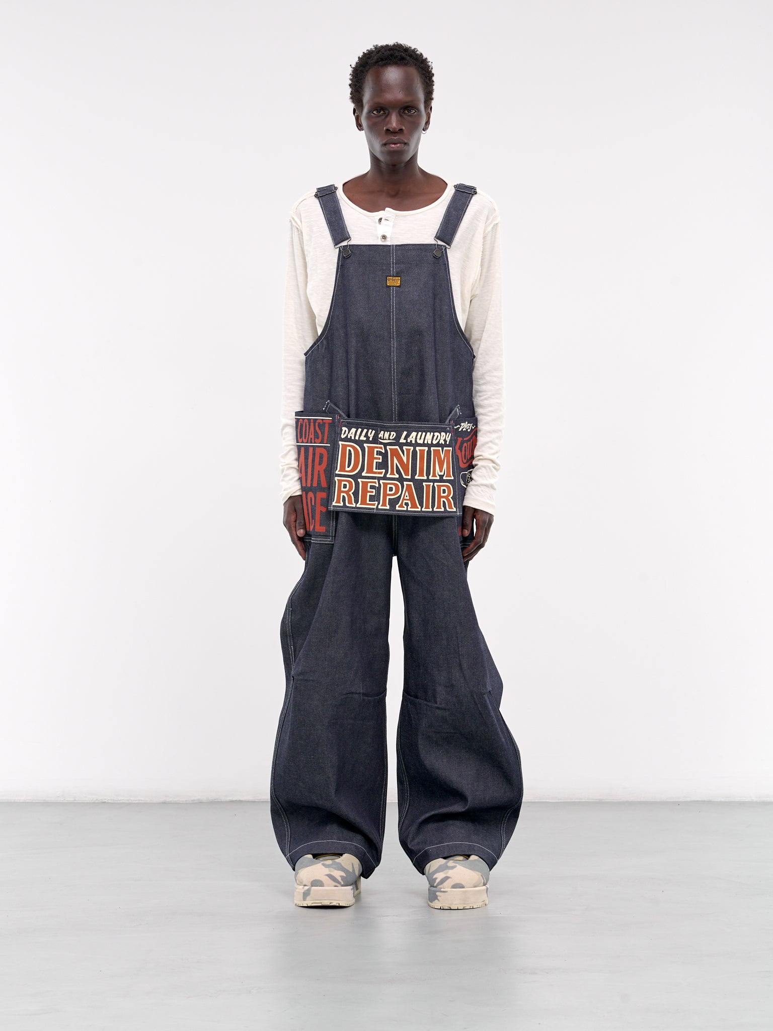 Graphic Denim Overalls (K2410OP070-INDIGO)