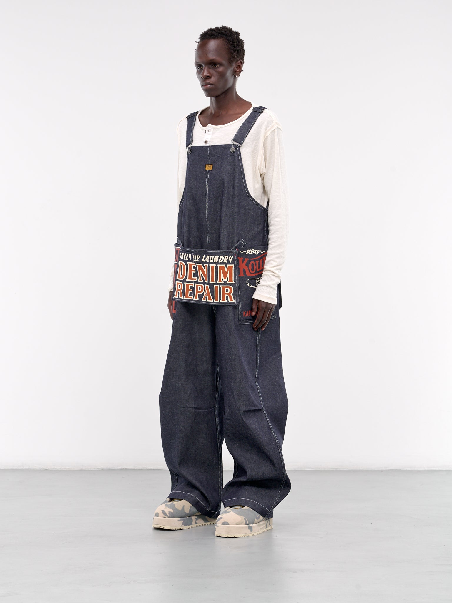 Graphic Denim Overalls (K2410OP070-INDIGO)