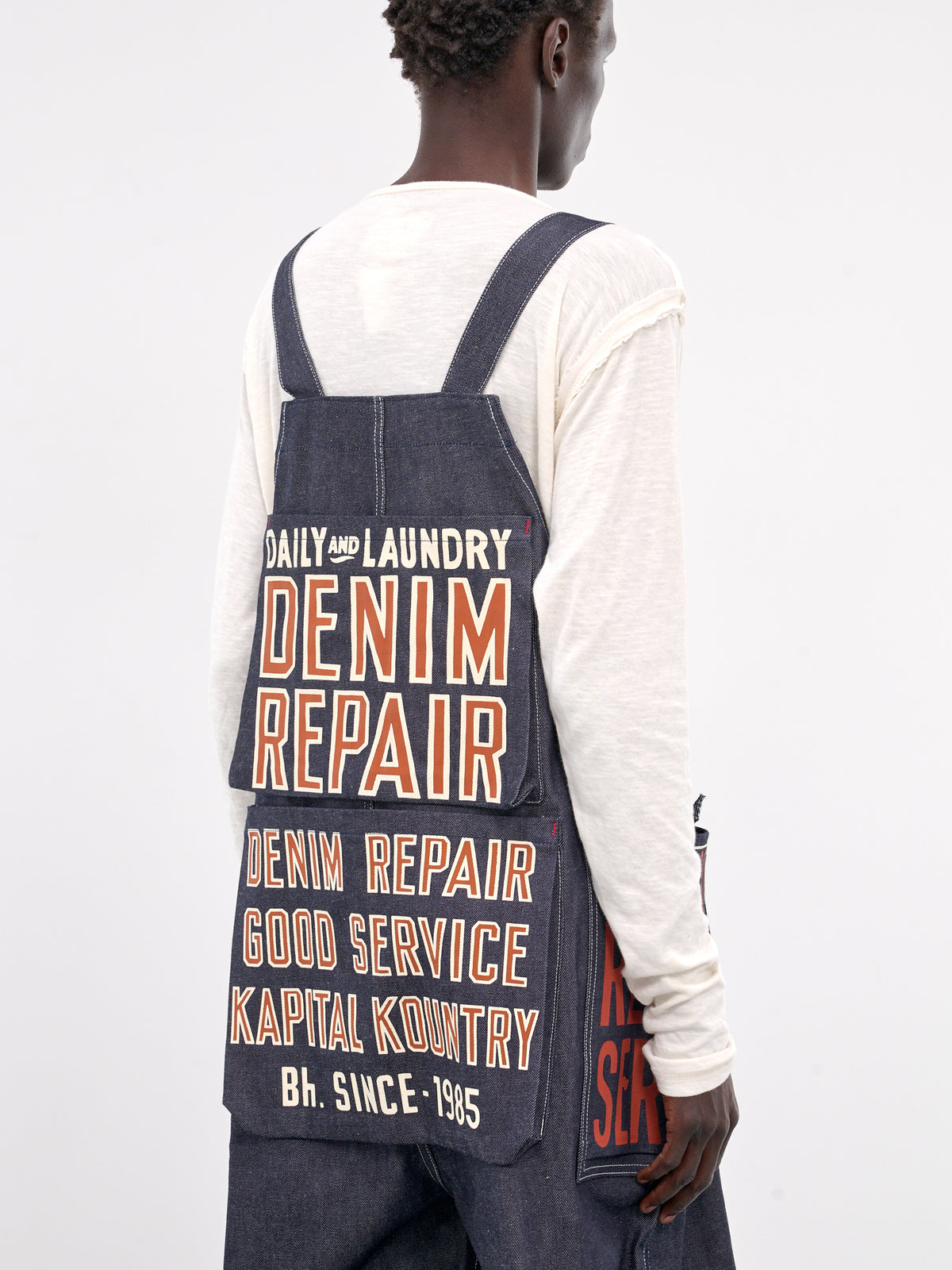 Graphic Denim Overalls (K2410OP070-INDIGO)