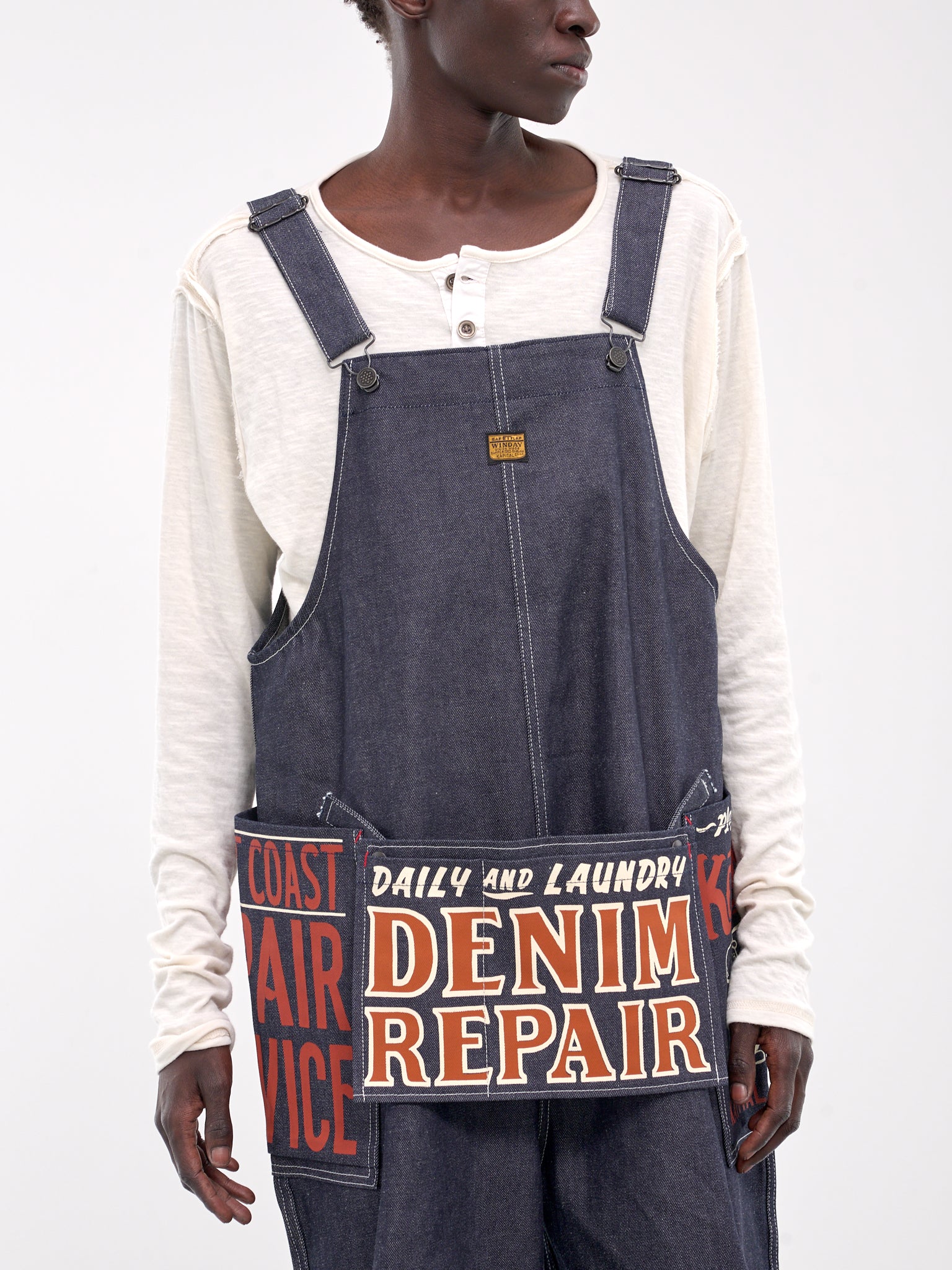 Graphic Denim Overalls (K2410OP070-INDIGO)