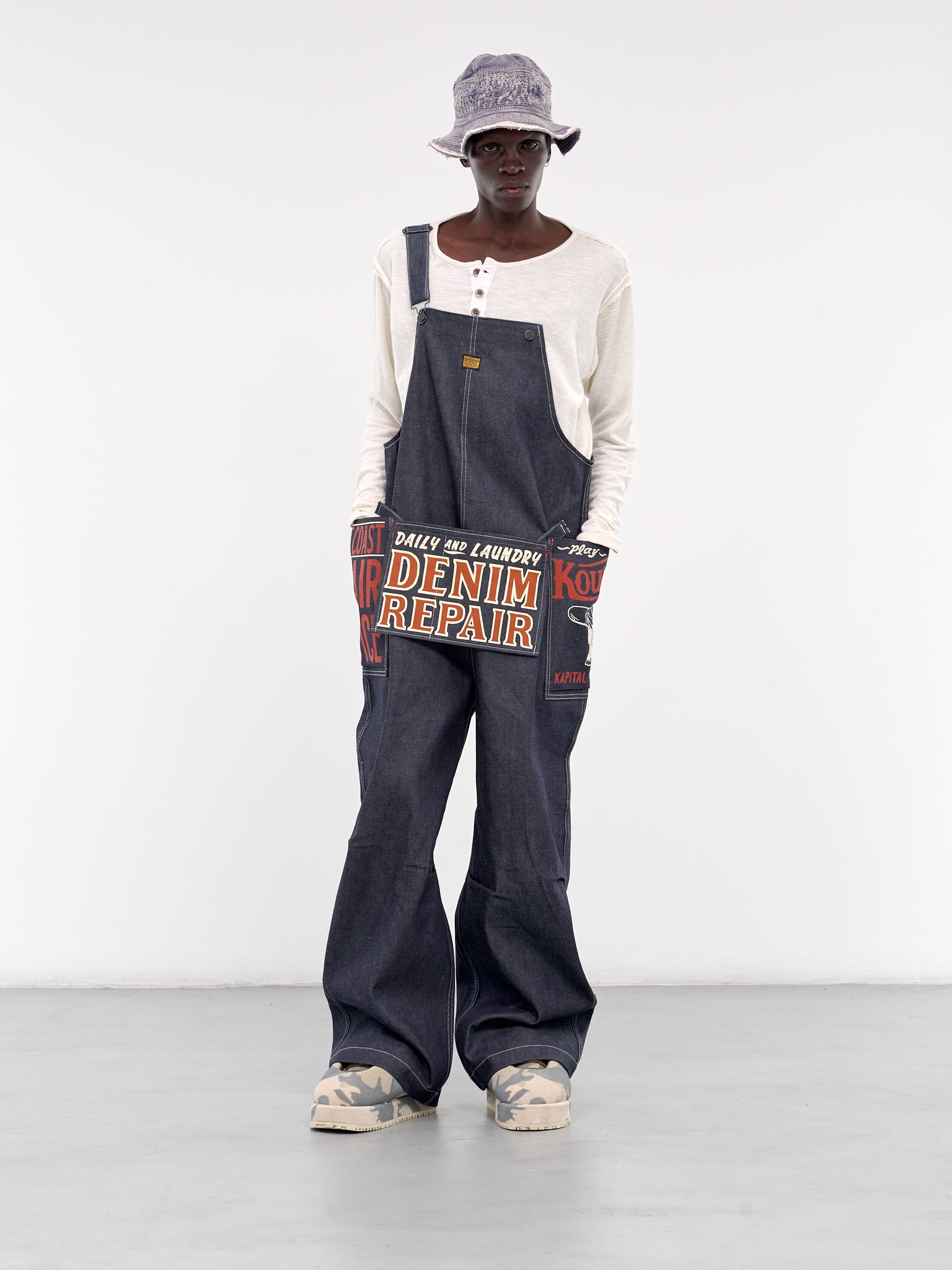 Graphic Denim Overalls (K2410OP070-INDIGO)