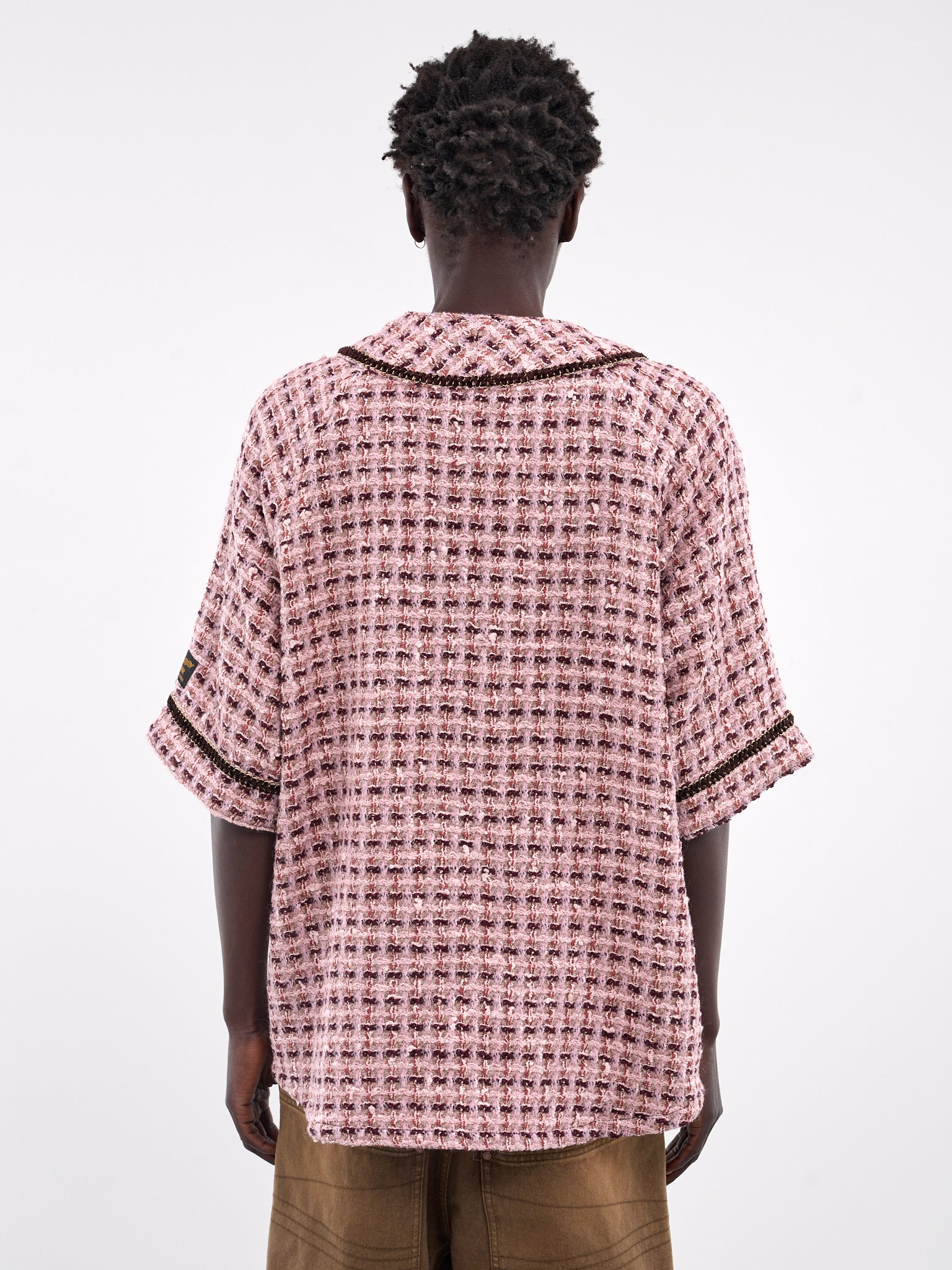 Tweed Baseball Shirt (K2410SS091-PINK)