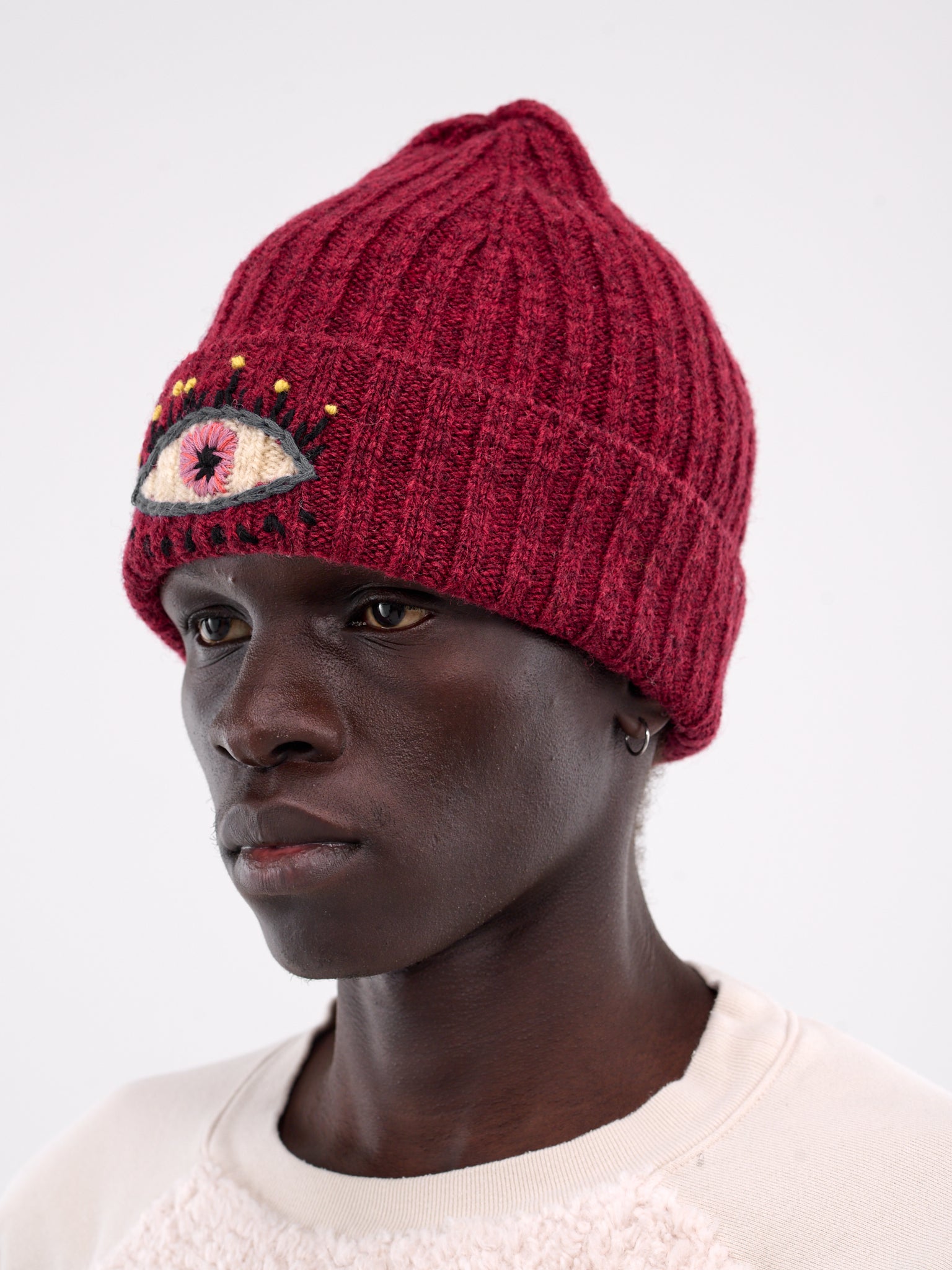 Speakeasy Wool Knit Beanie (K2411XH555-BURGUNDY)