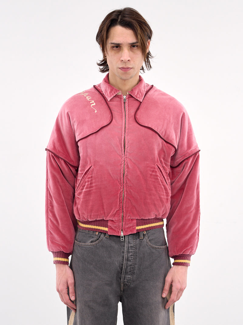 Sham Velveteen Bomber Jacket (K2412LJ140-FADE-RED)