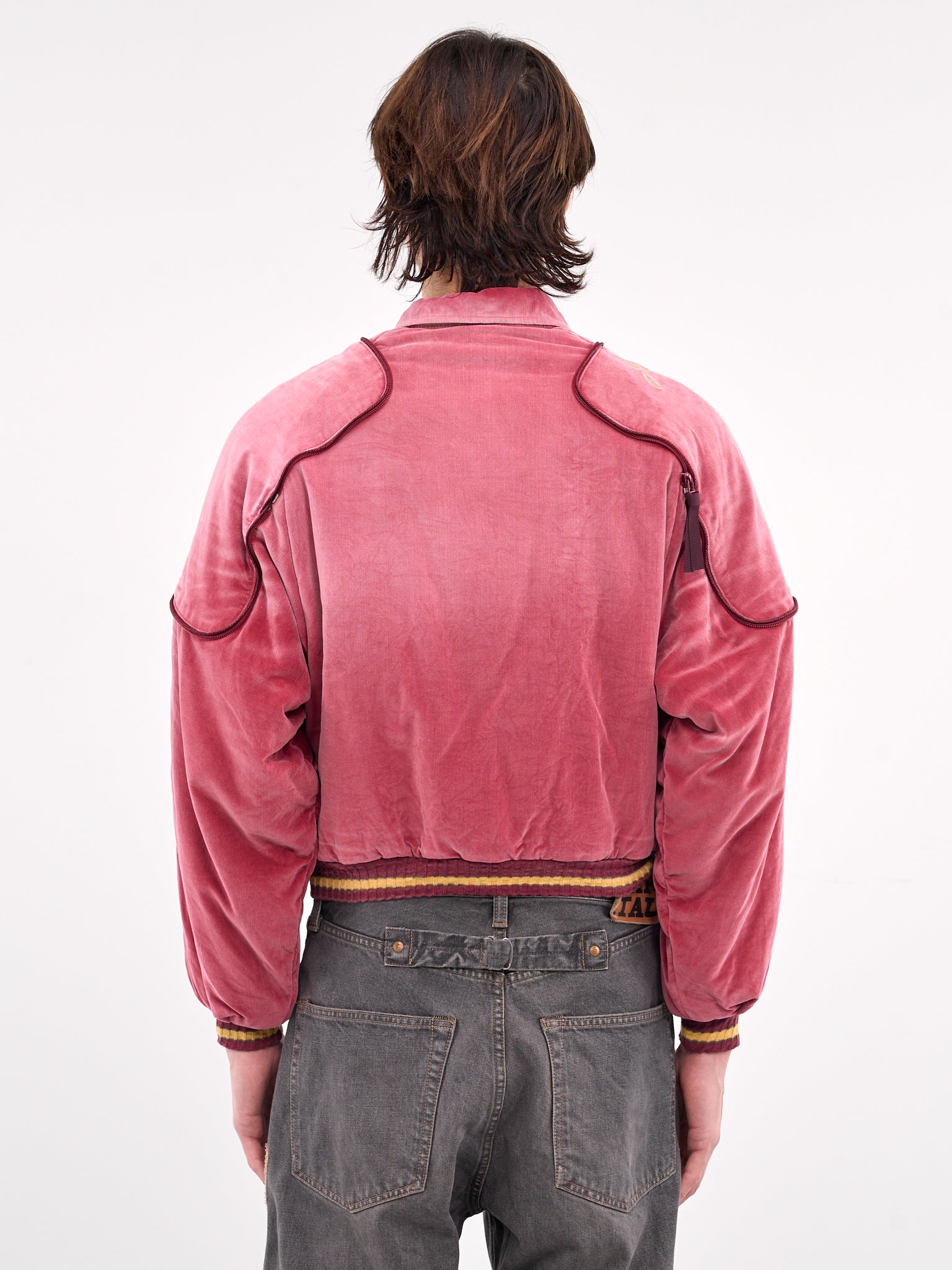 Sham Velveteen Bomber Jacket (K2412LJ140-FADE-RED)