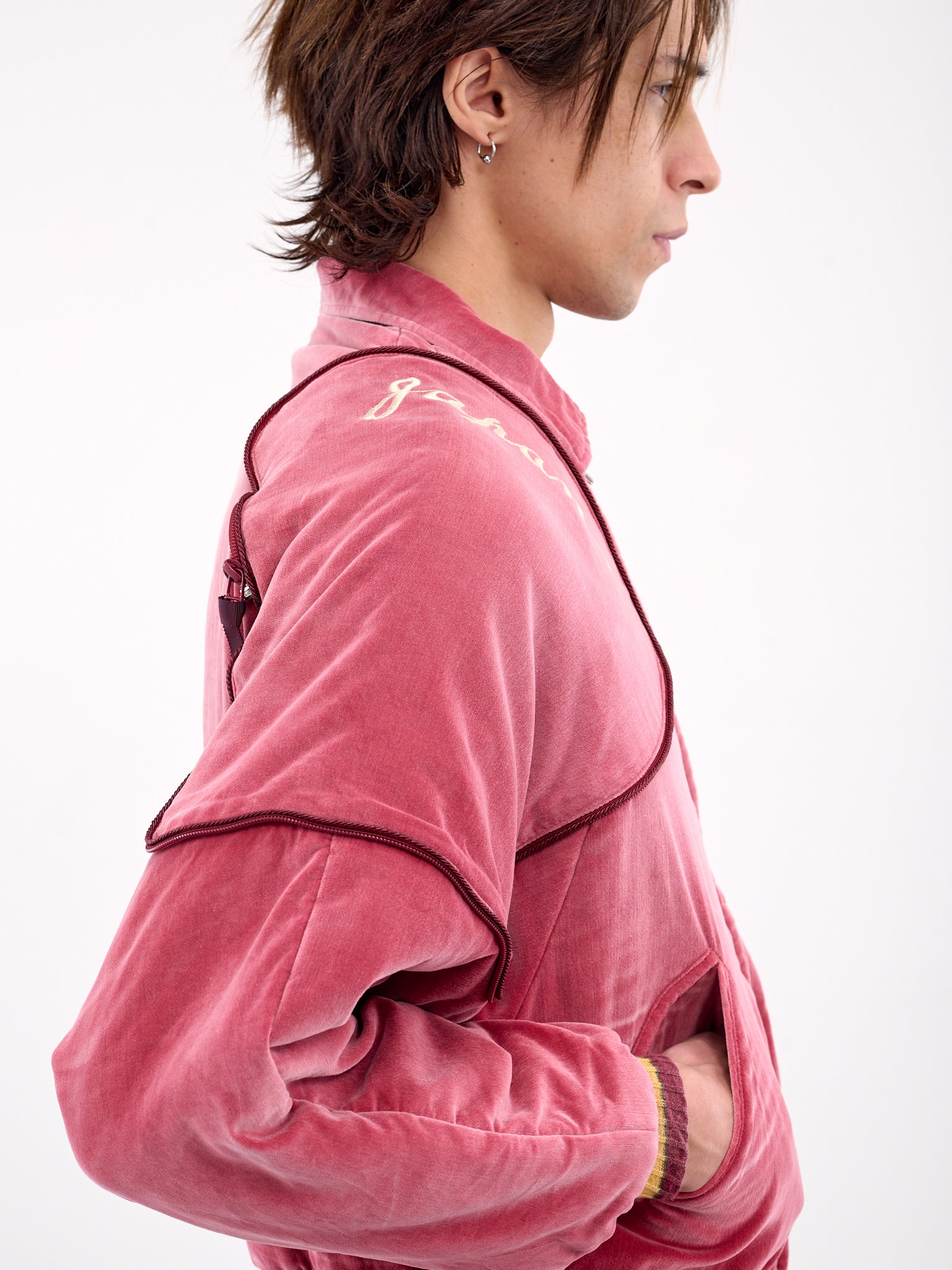 Sham Velveteen Bomber Jacket (K2412LJ140-FADE-RED)