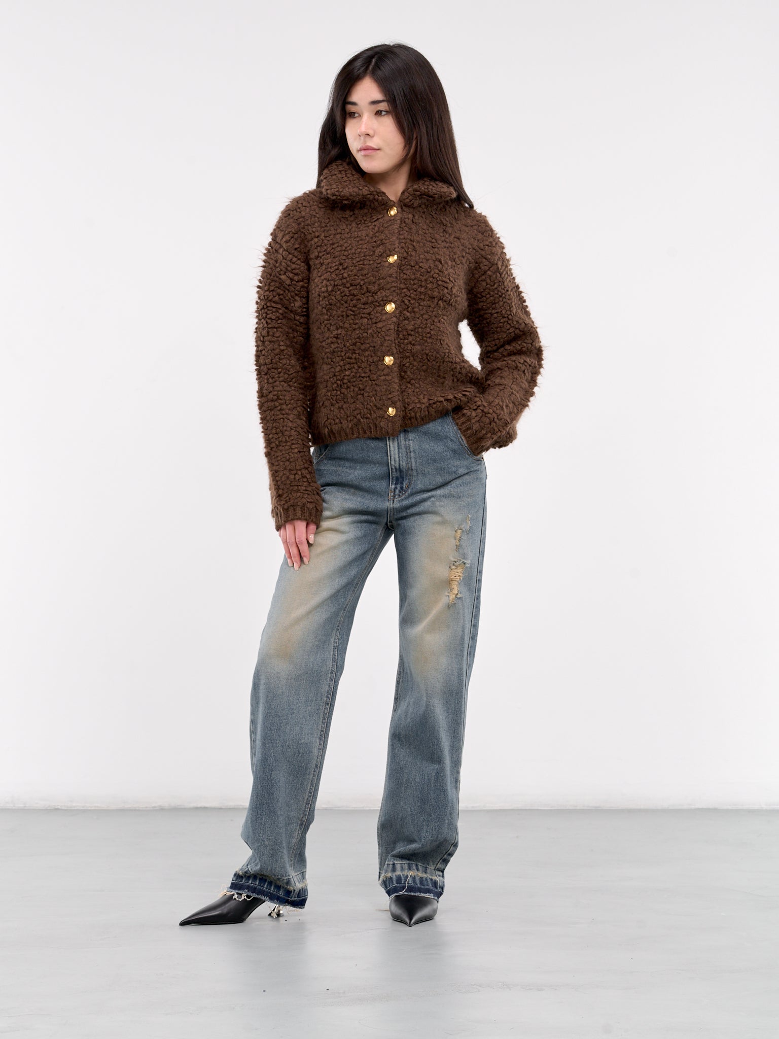 Boucle Cardigan (KC3-24-636-W-BROWN)