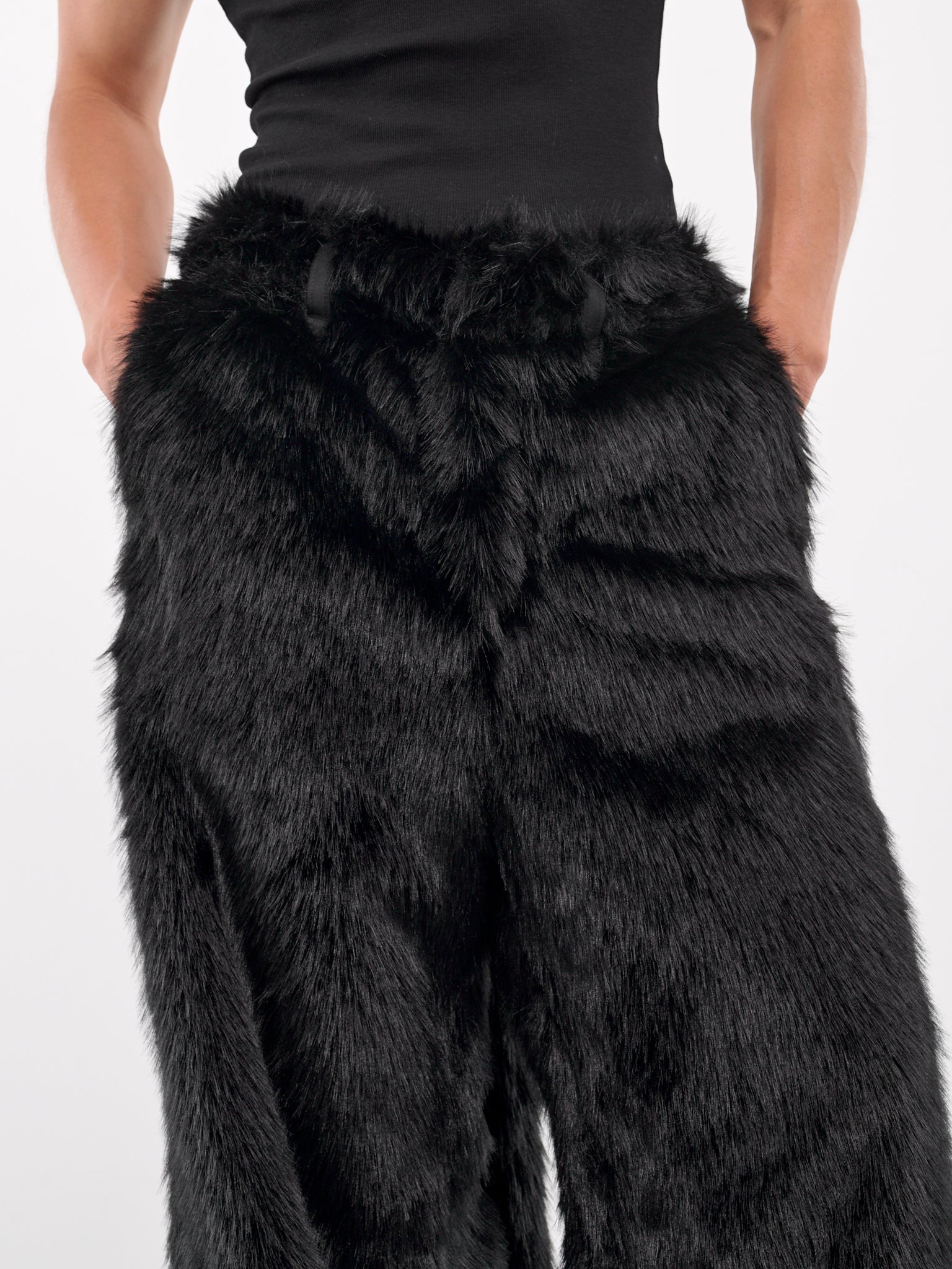 Faux Fur Trousers (KL891-BLACK)