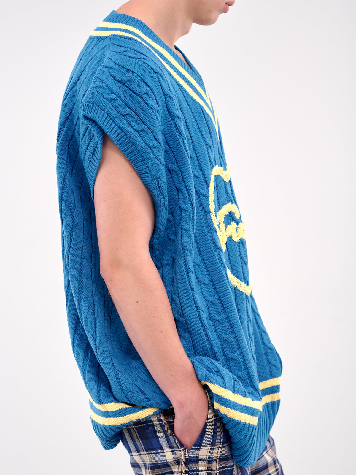 Embroidered Knit Vest (KL964-RIVIERA-BLUE)