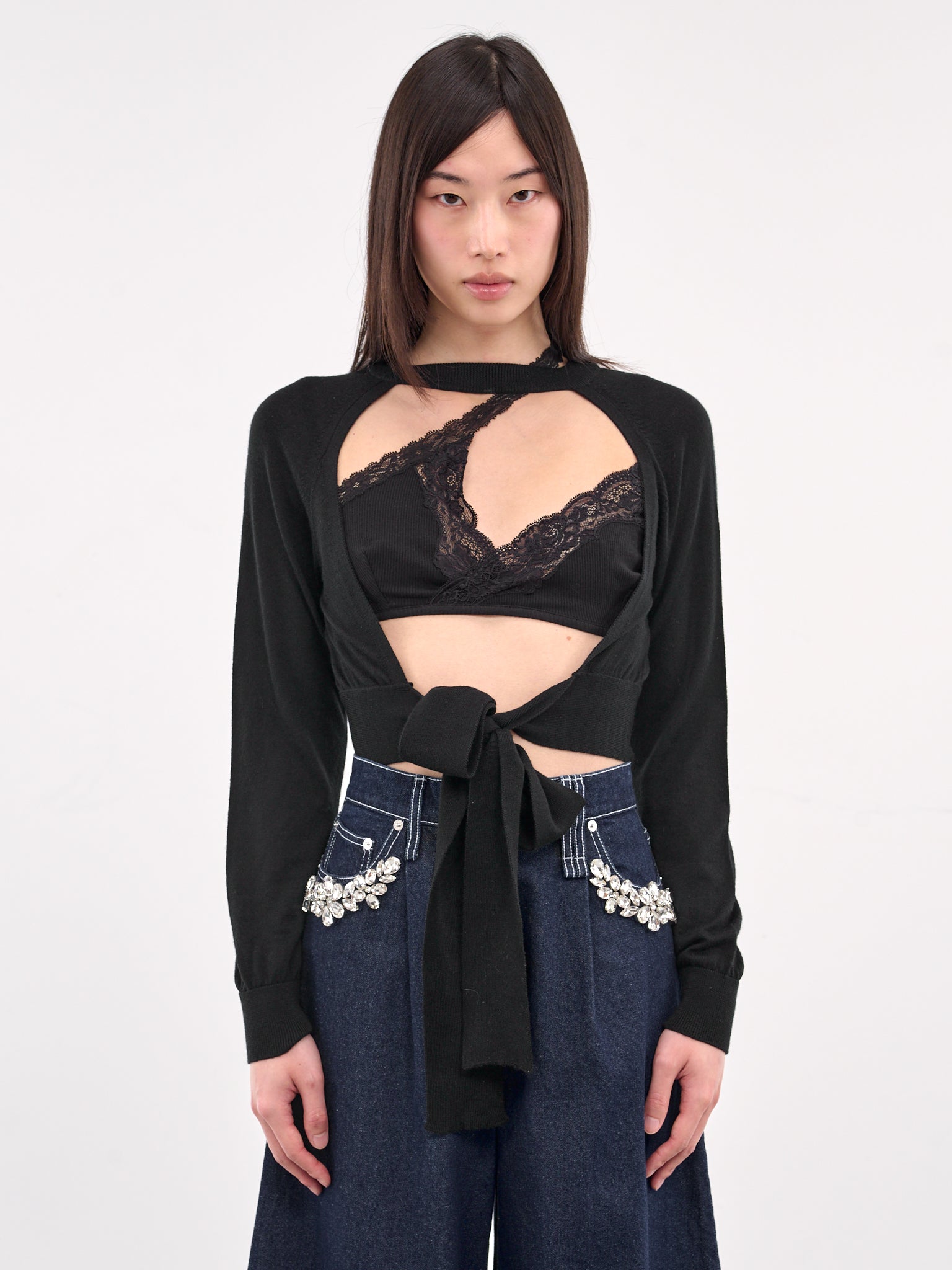 Cut-Out Window Sweater (KMK20-0647-BLACK)