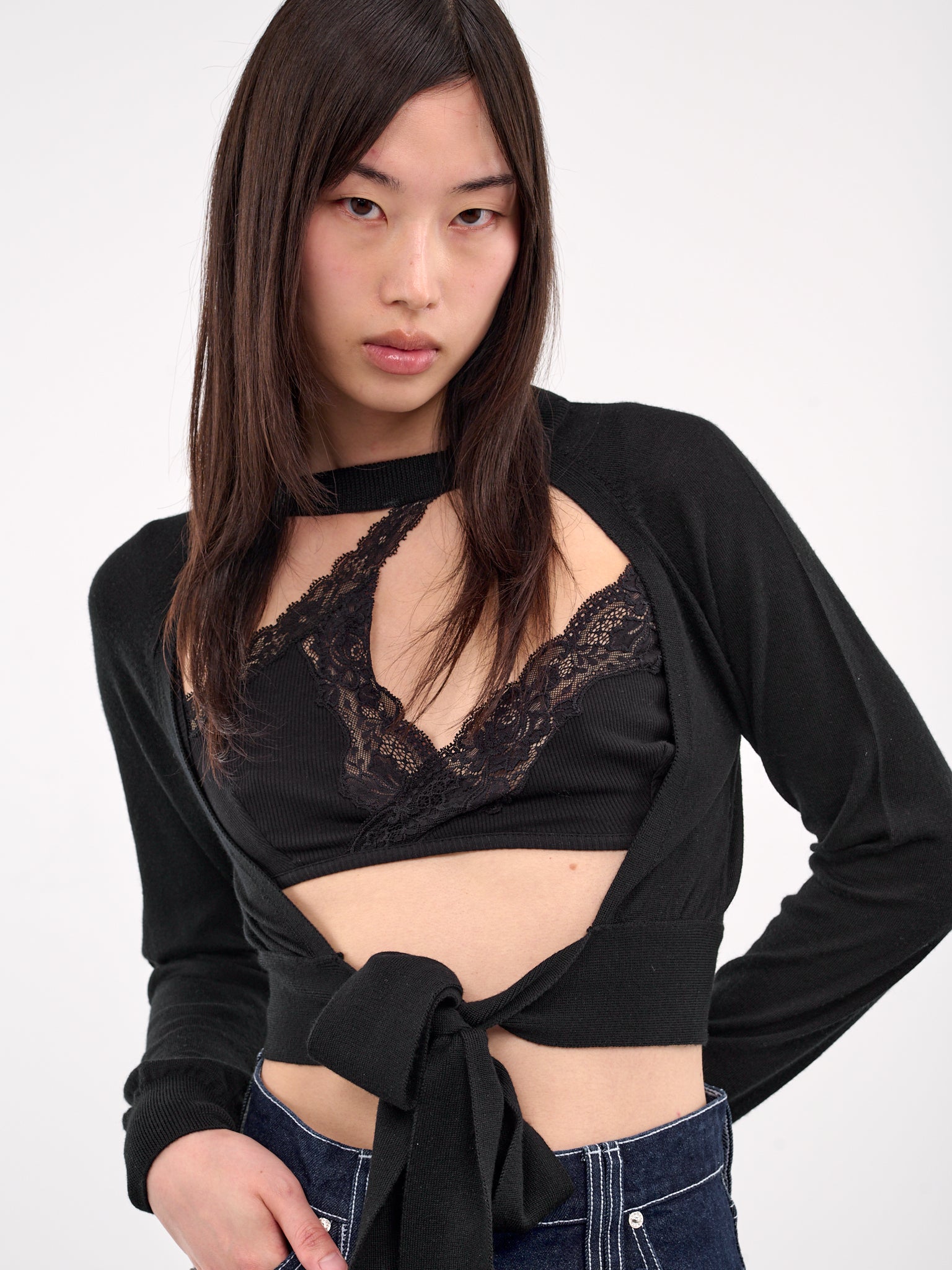 Cut-Out Window Sweater (KMK20-0647-BLACK)