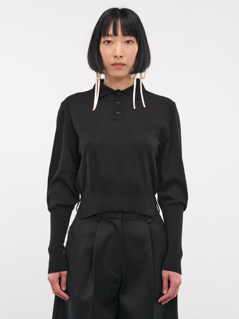 Knit Polo Sweater (KMK4-0647-BLACK)